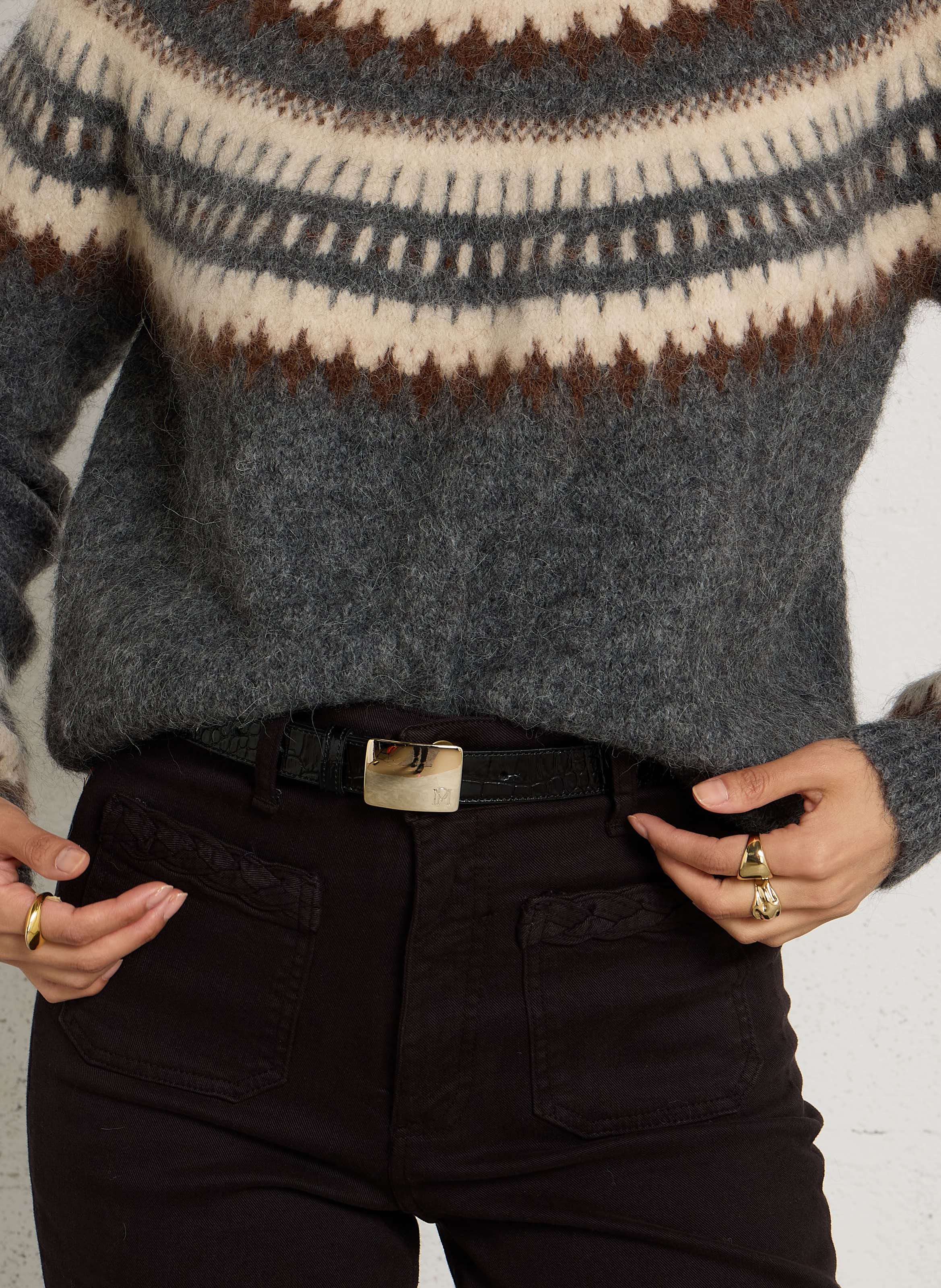 Leather belt PETITE MENDIGOTE Black