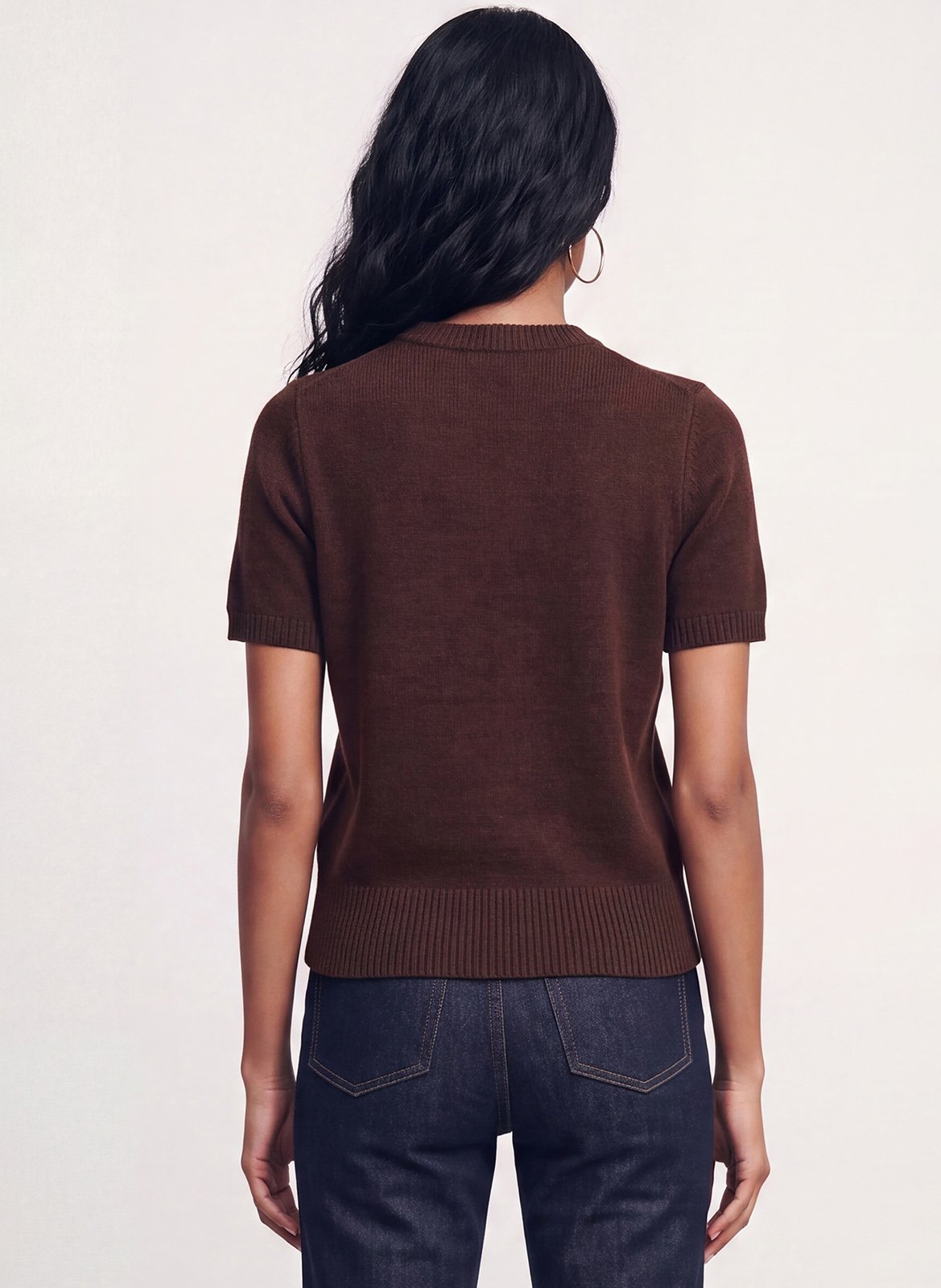 Printed wool sweater with round neck KOOKAI Brown