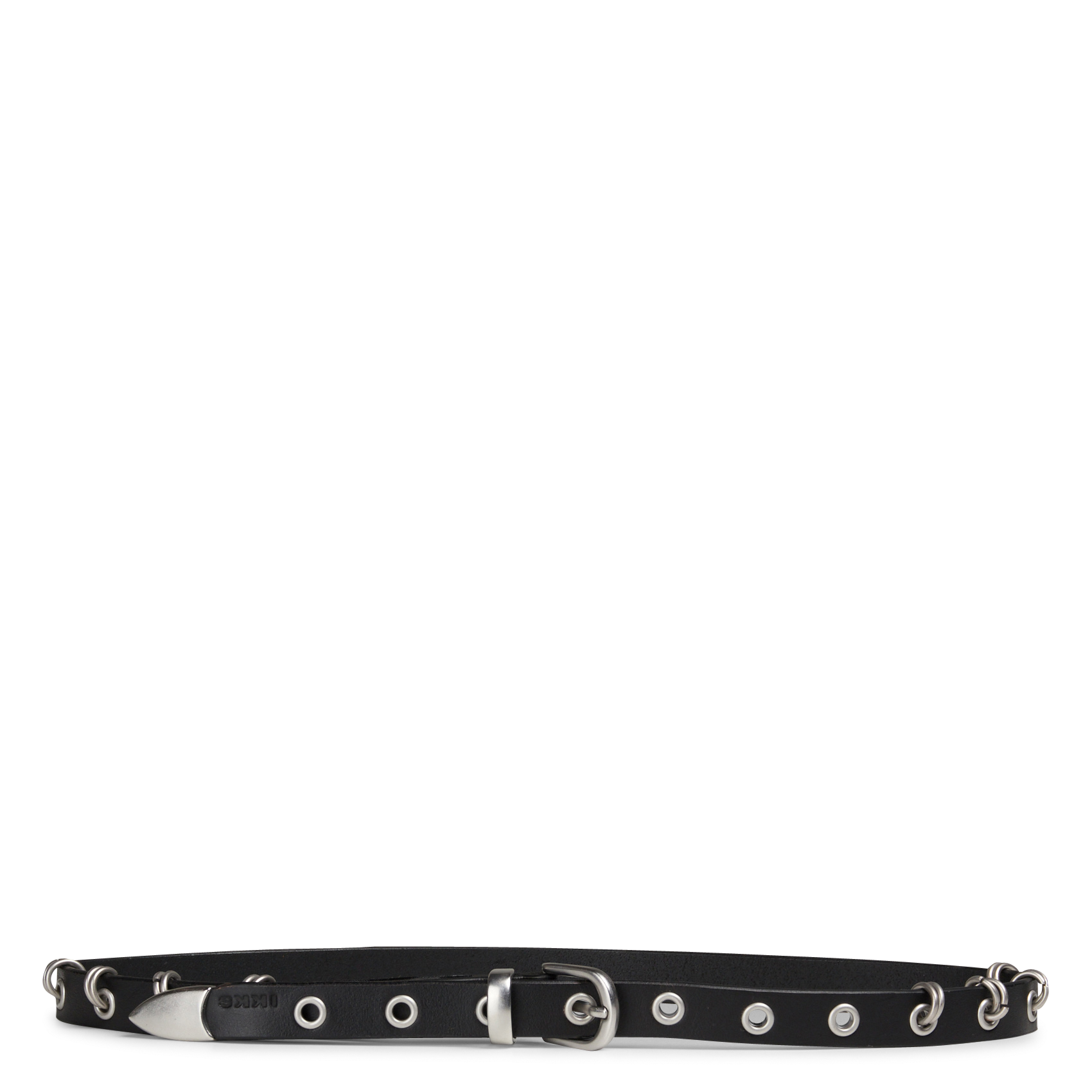 Leather ring belt IKKS Silver
