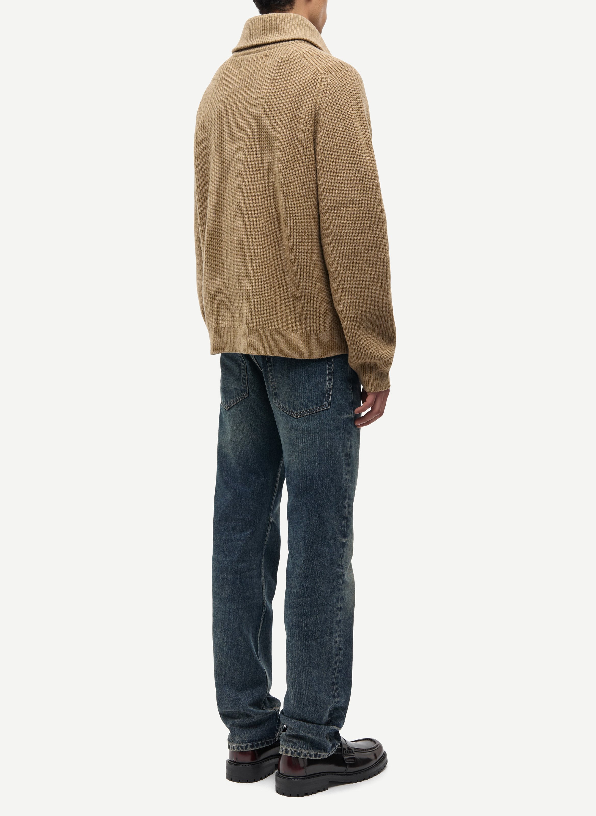 Gerader Pullover mit Reißverschlusskragen aus Wollmischung SAMSOE SAMSOE Grun