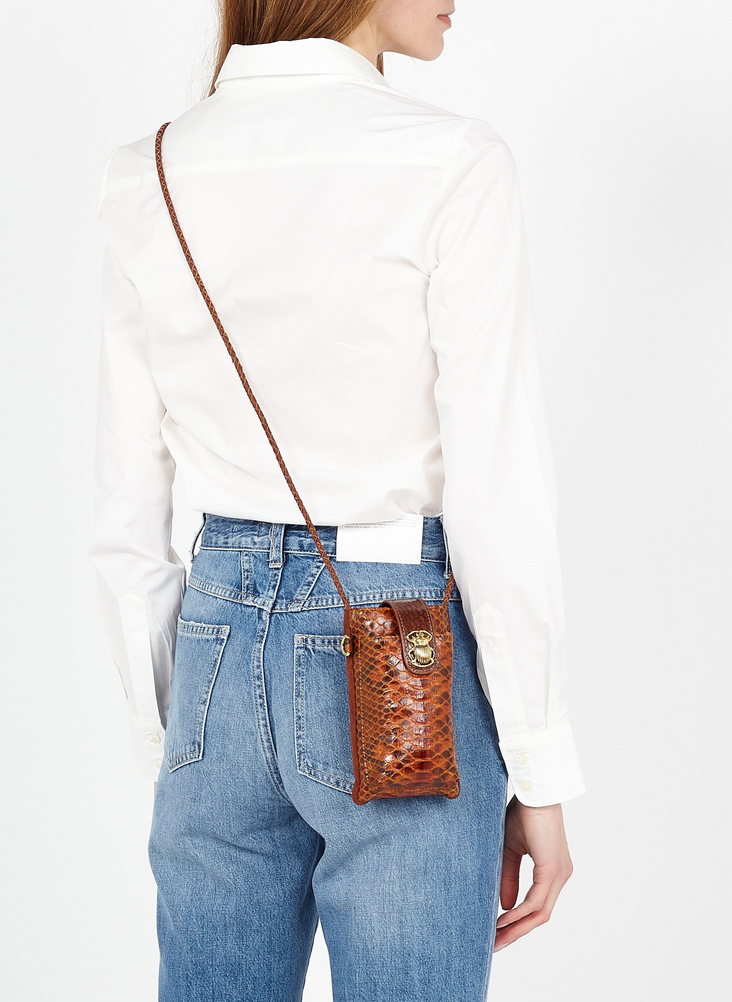 Handytasche aus Pythonleder | Braun CLARIS VIROT Damen