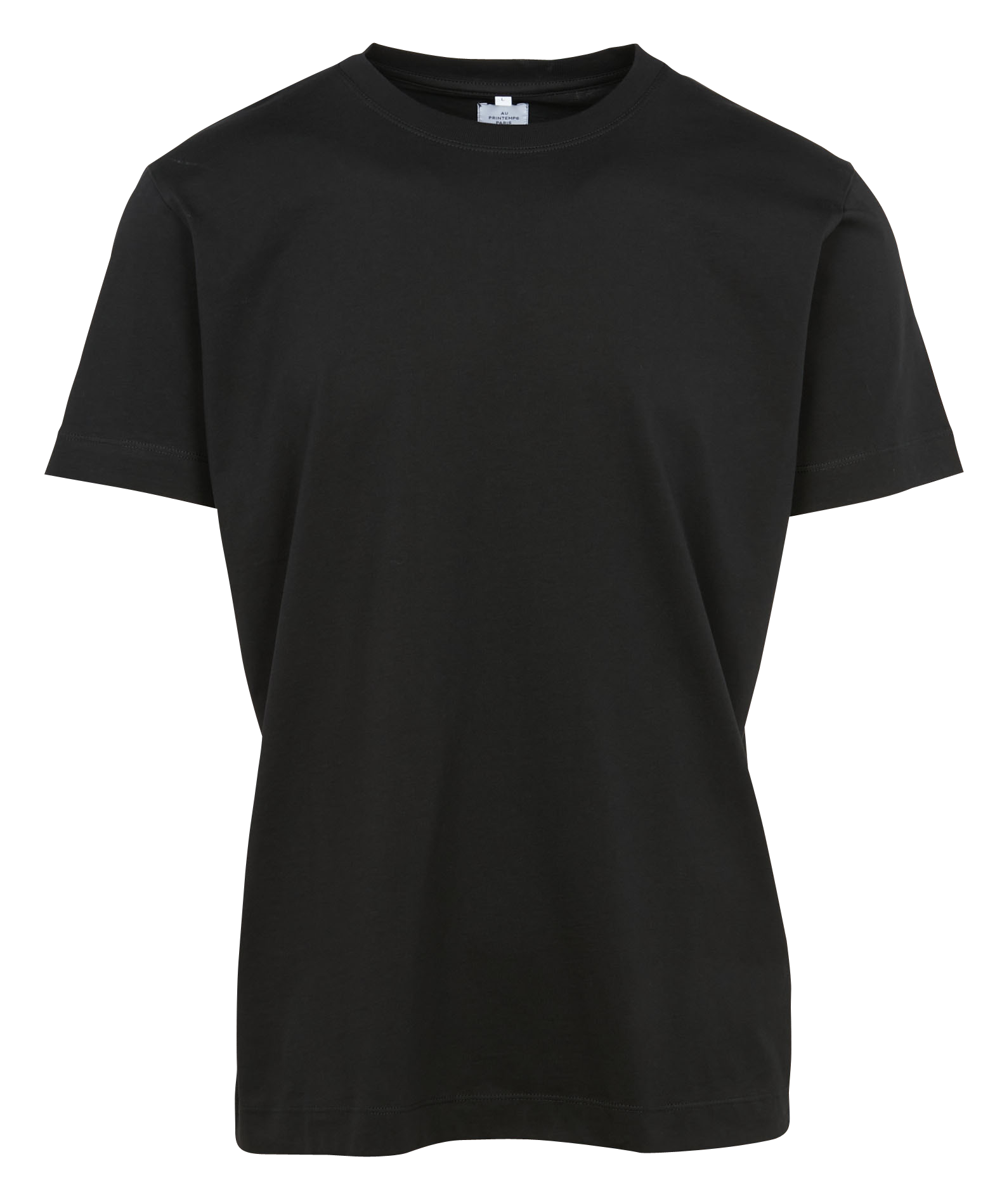 Rundhals-T-Shirt aus Baumwolle, Regular Fit AU PRINTEMPS PARIS Schwarz