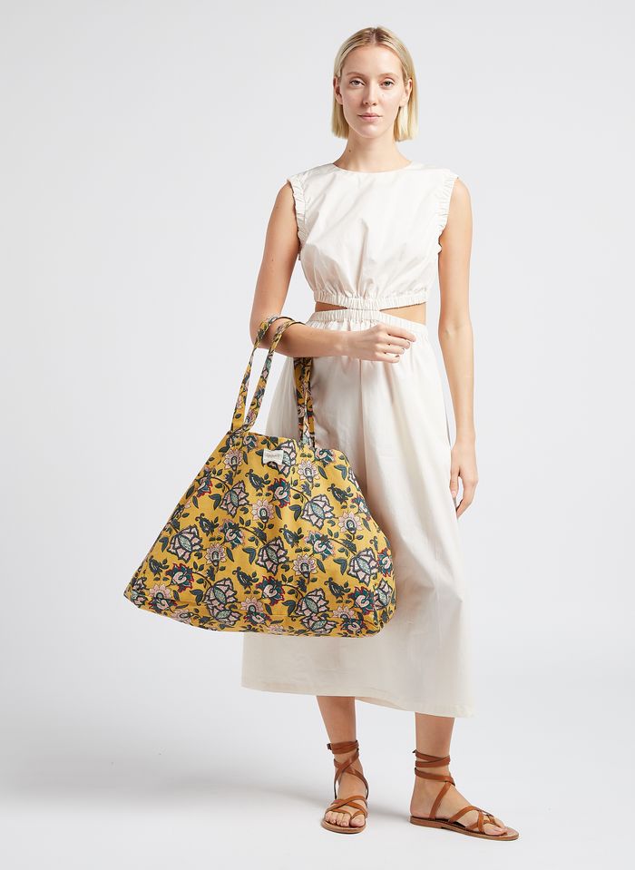 Floral Print Organic Cotton Tote Bag Honey Marigold Louise Misha ...