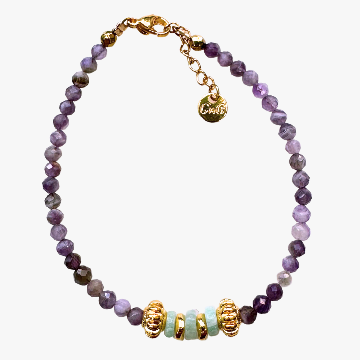 Amethyst and amazonite bracelet GINANDGER Blue