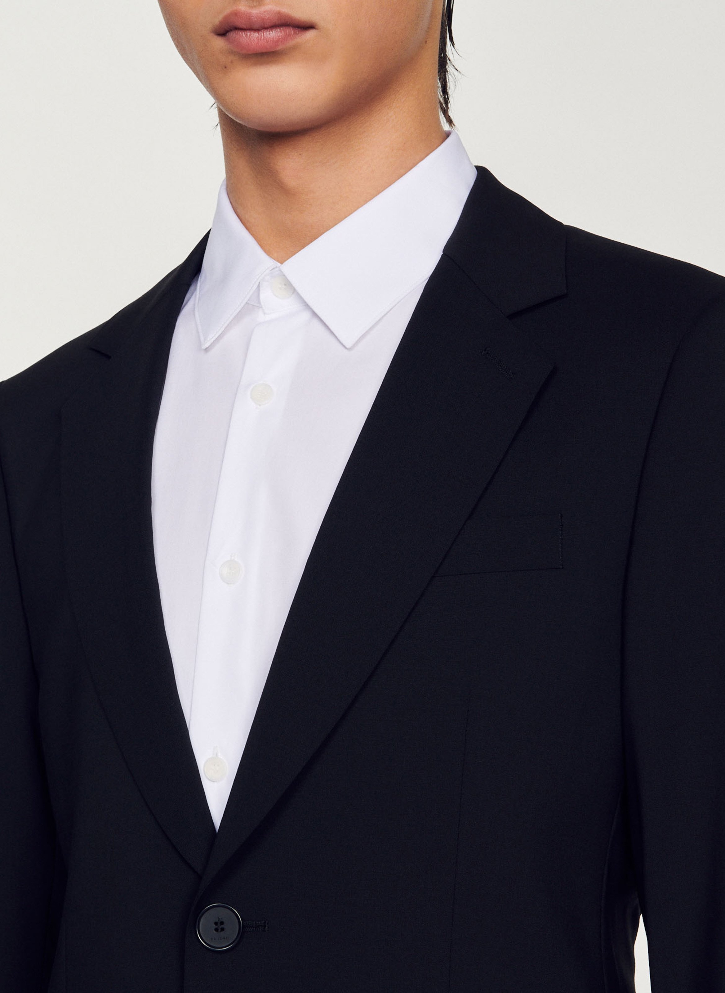 Veste de tailleur en laine mélangée  SANDRO Noir