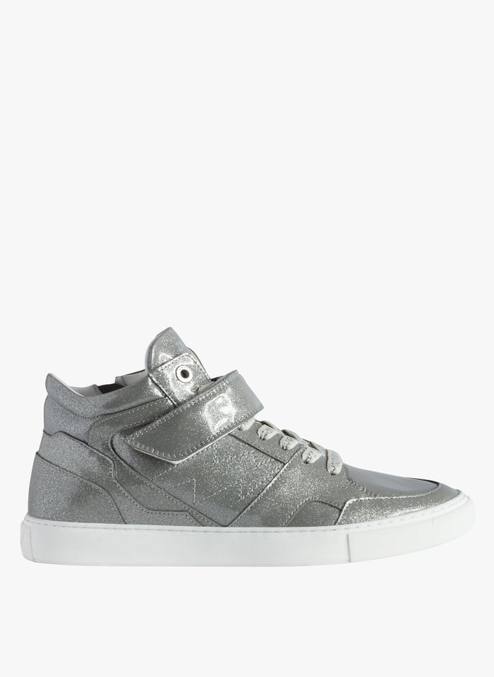 Basket Mi haute En Cuir M lang Mid Flash Silver Zadig voltaire