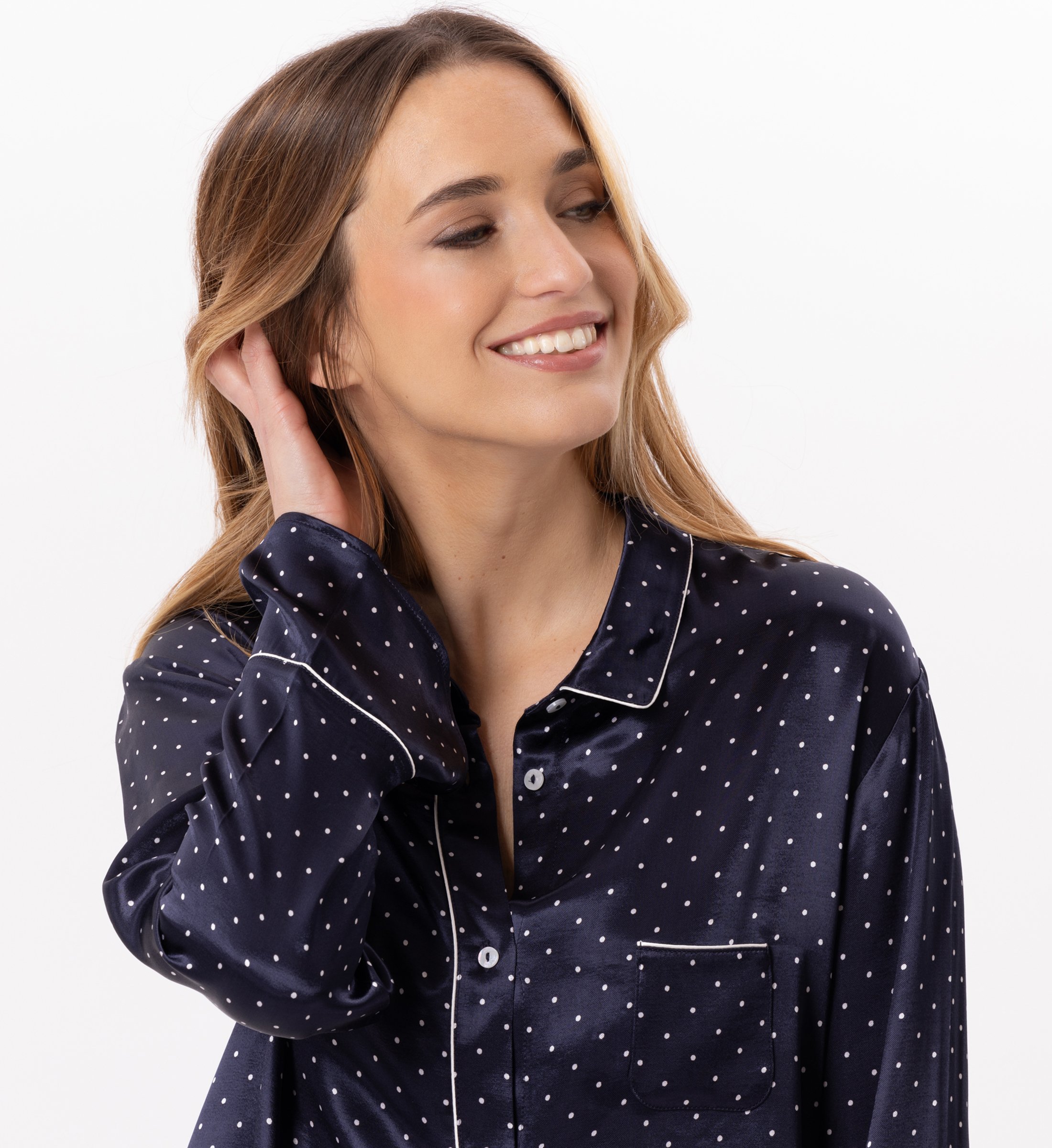 Buttoned viscose pyjama LE CHAT Blue