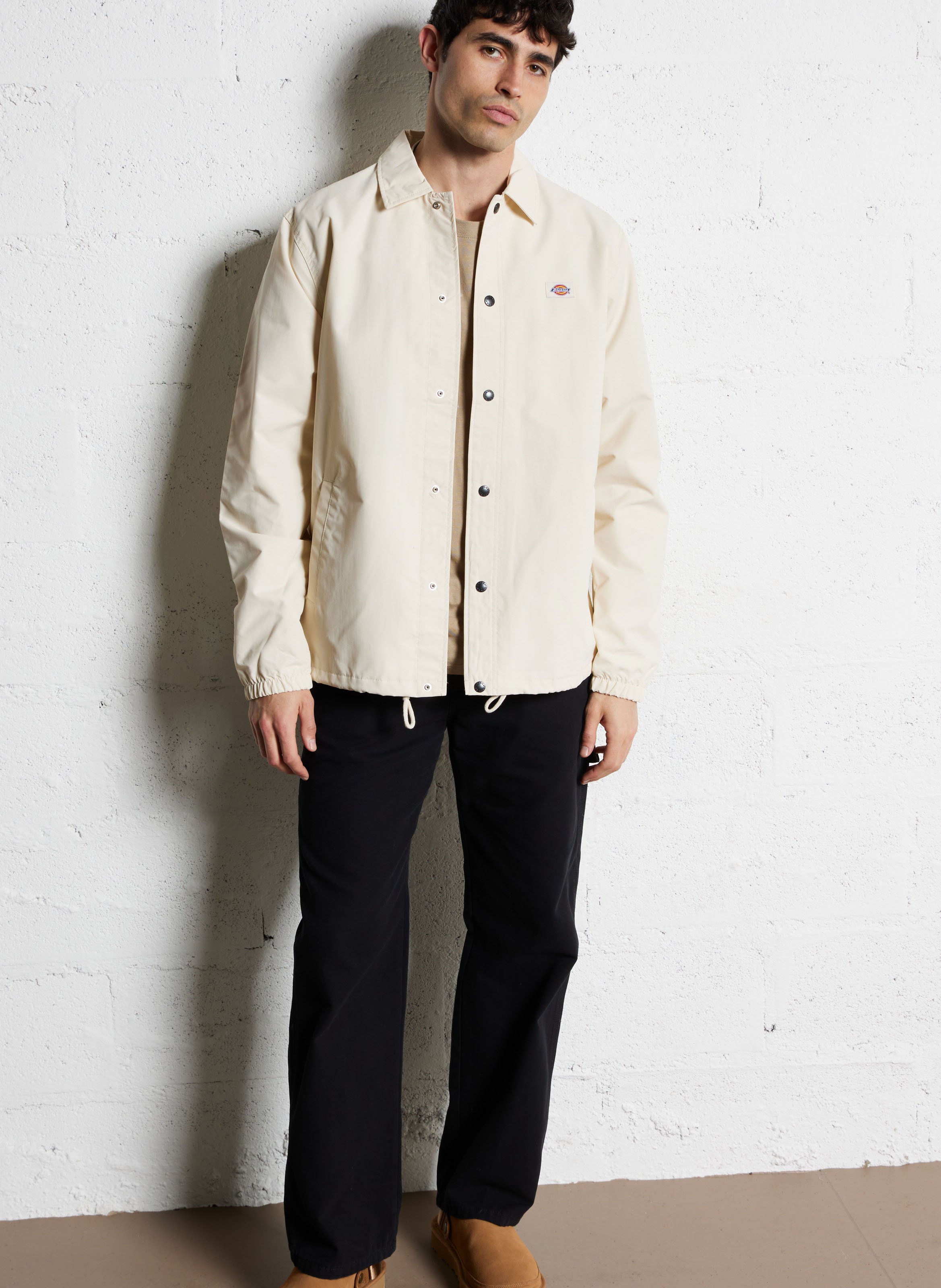 Straight buttoned jacket with long sleeves DICKIES White