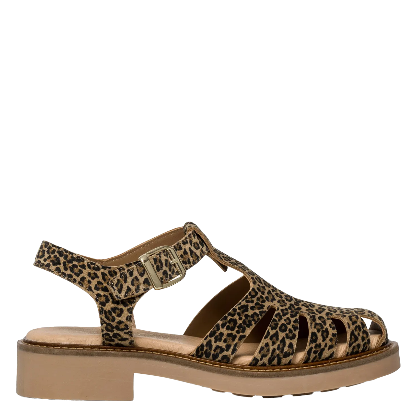 Flache Sandalen aus bedrucktem Veloursleder BOCAGE Mehrfarbig