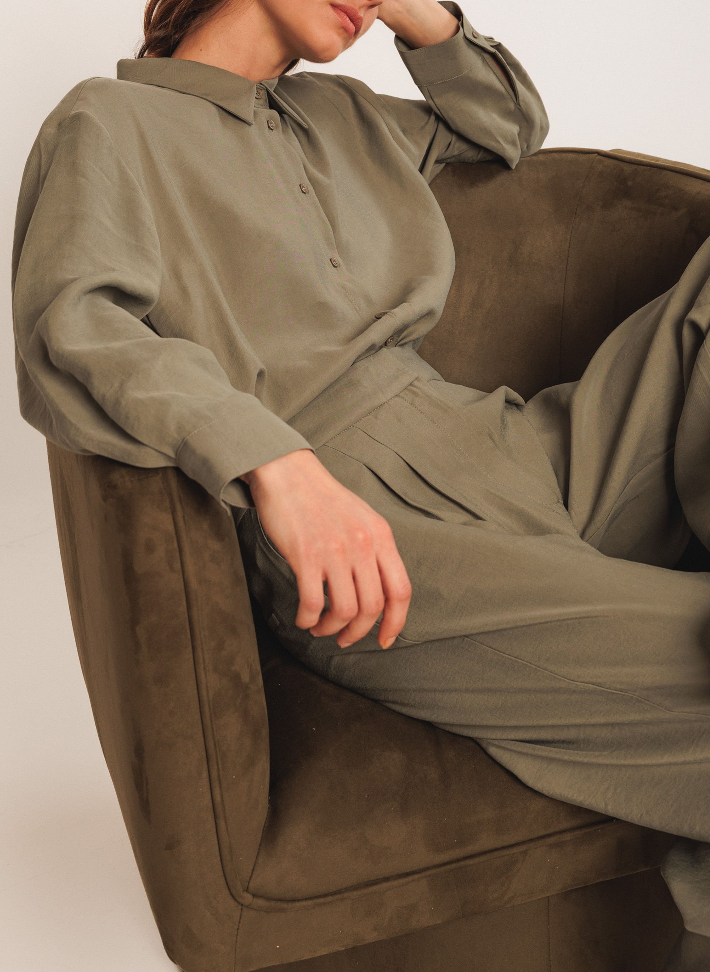 Wide trousers INDI & COLD Green