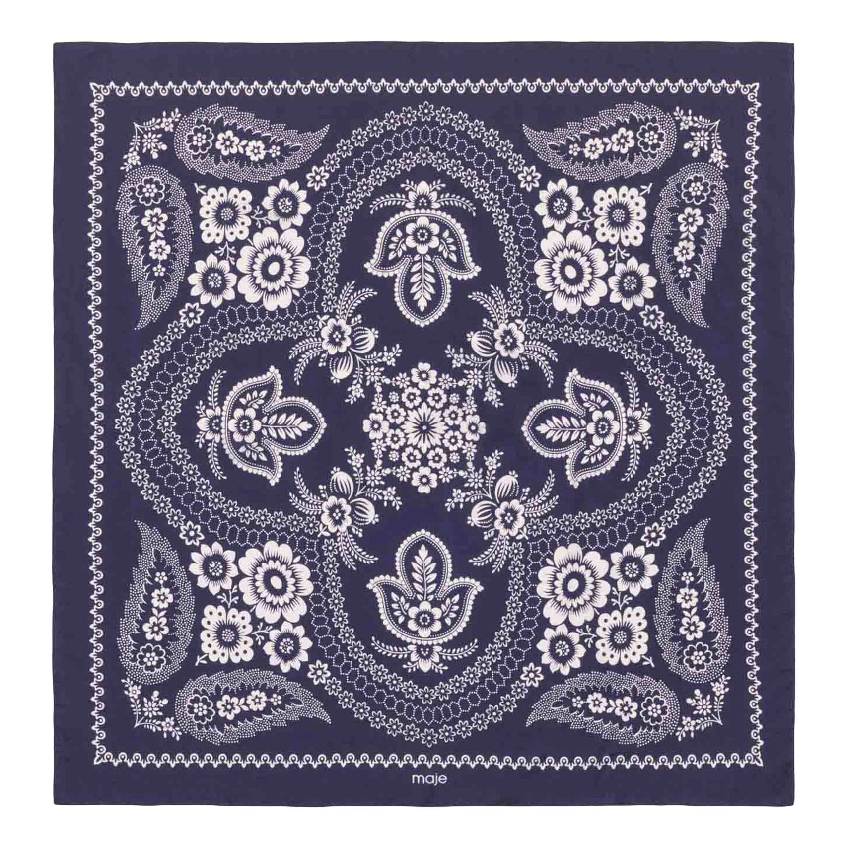 Zijden sjaal met bandana-print Blauw