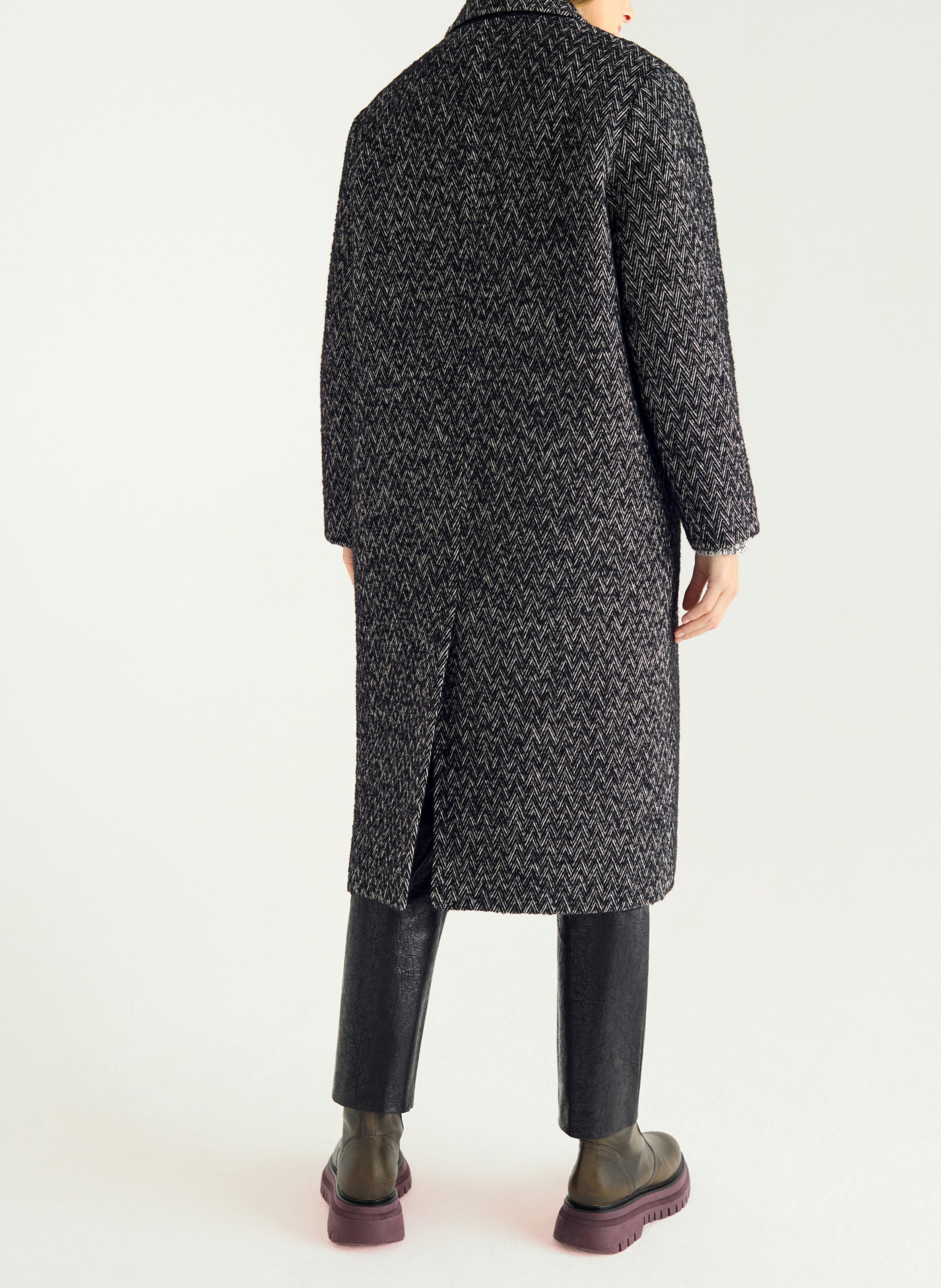 Lonng manteau col tailleur COTELAC Noir