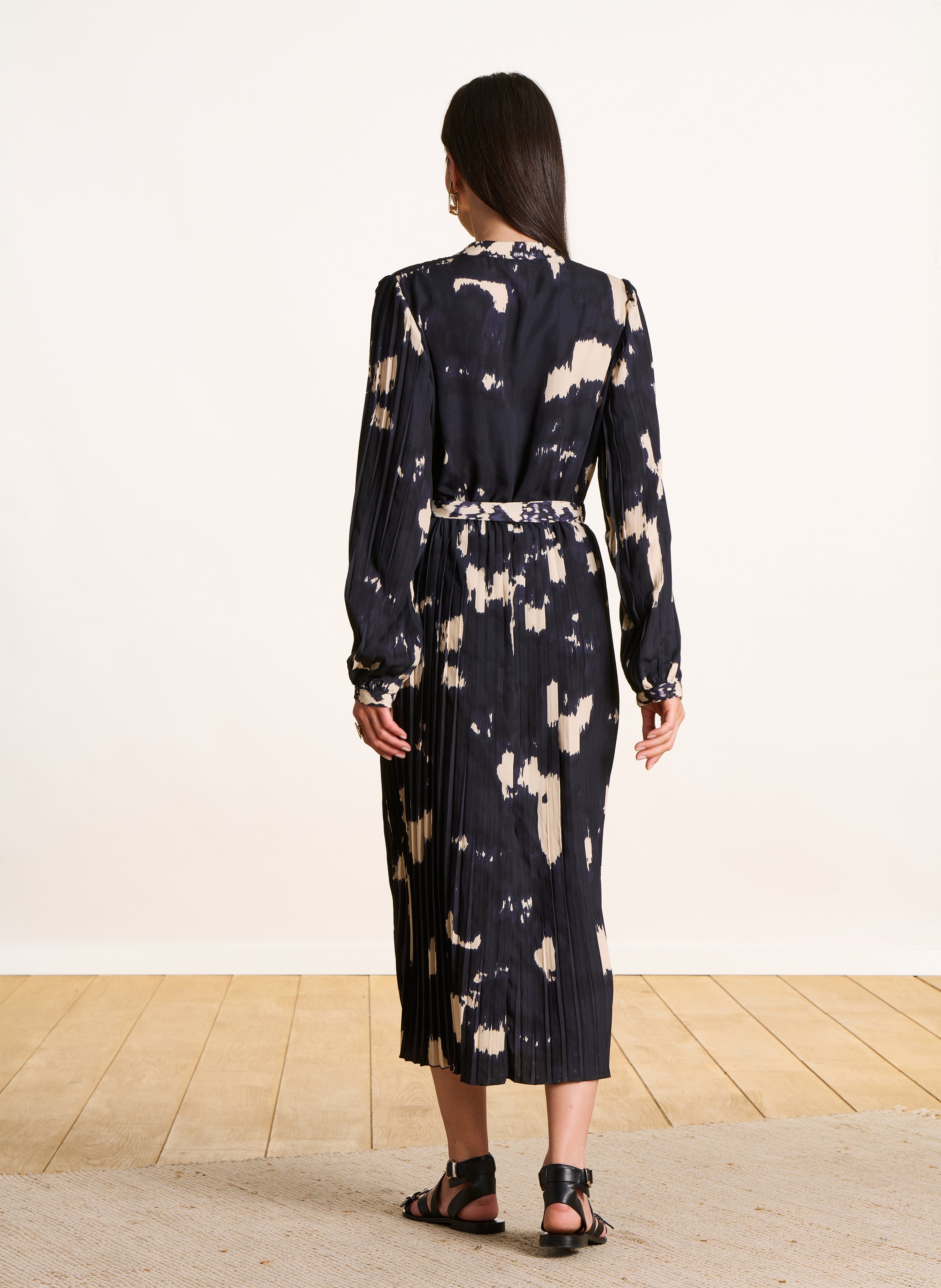 Robe midi plissée à motifs LA FEE MARABOUTEE Multicolore