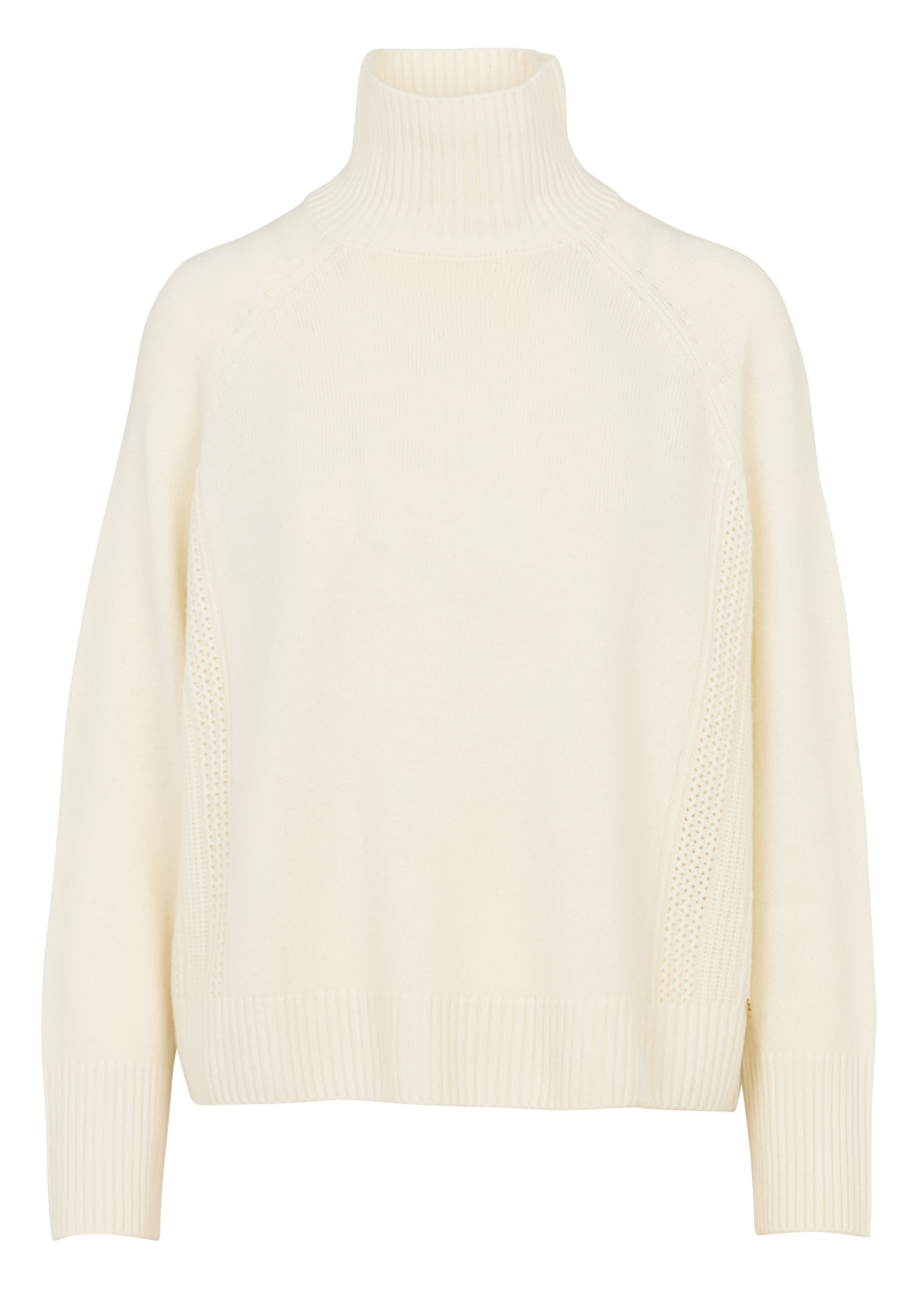 Boat-neck contrast-knit wool sweater  DES PETITS HAUTS Beige