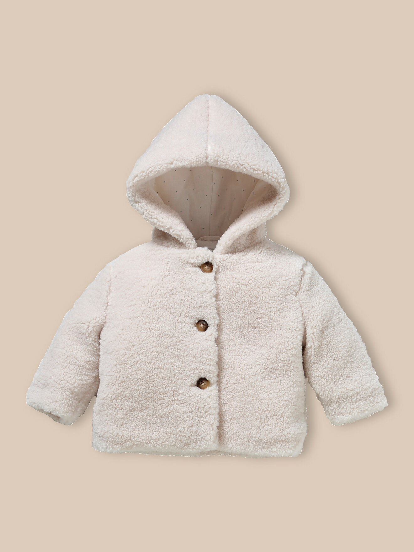 Sherpa hooded jacket CYRILLUS Beige