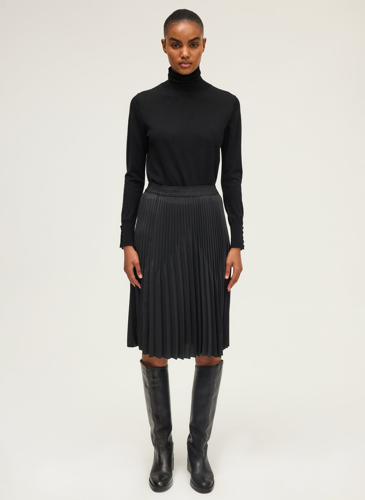 Short flared pleated skirt PABLO Black