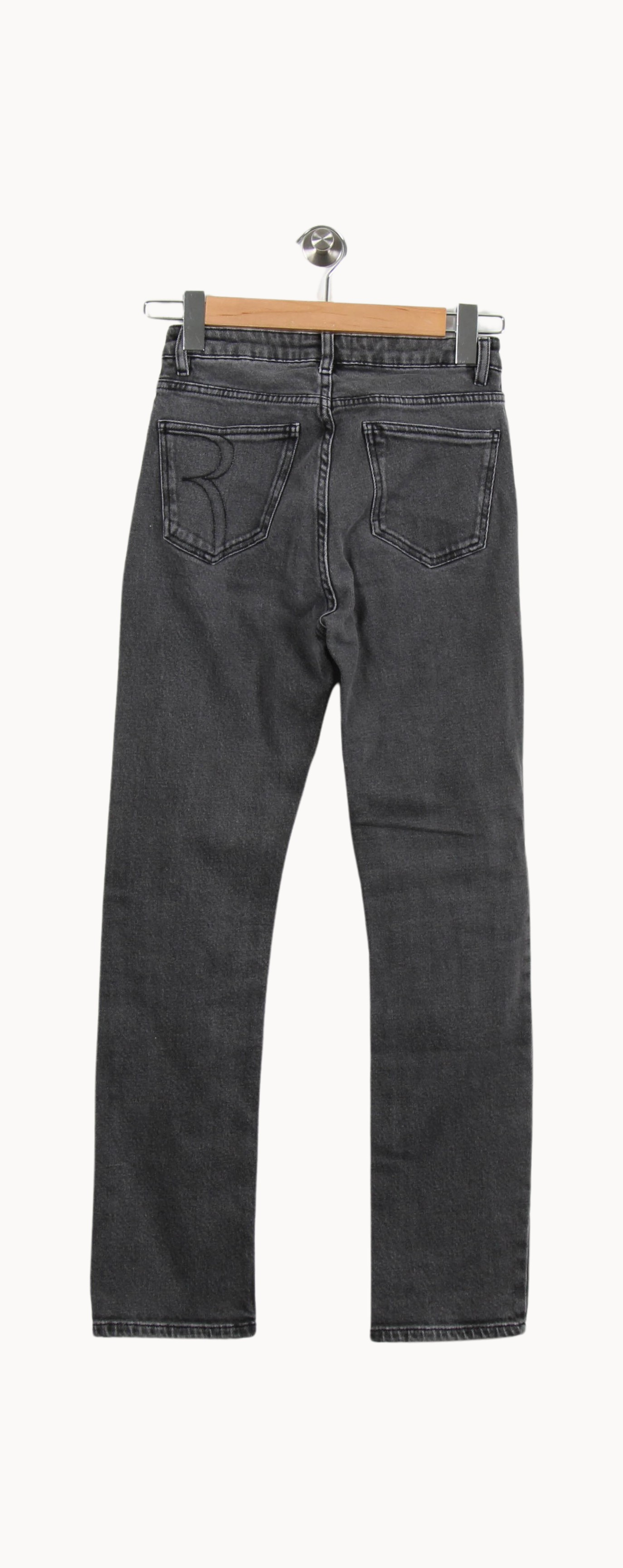 Cropped slim jeans with studs ROUJE - Seconde Main Grey