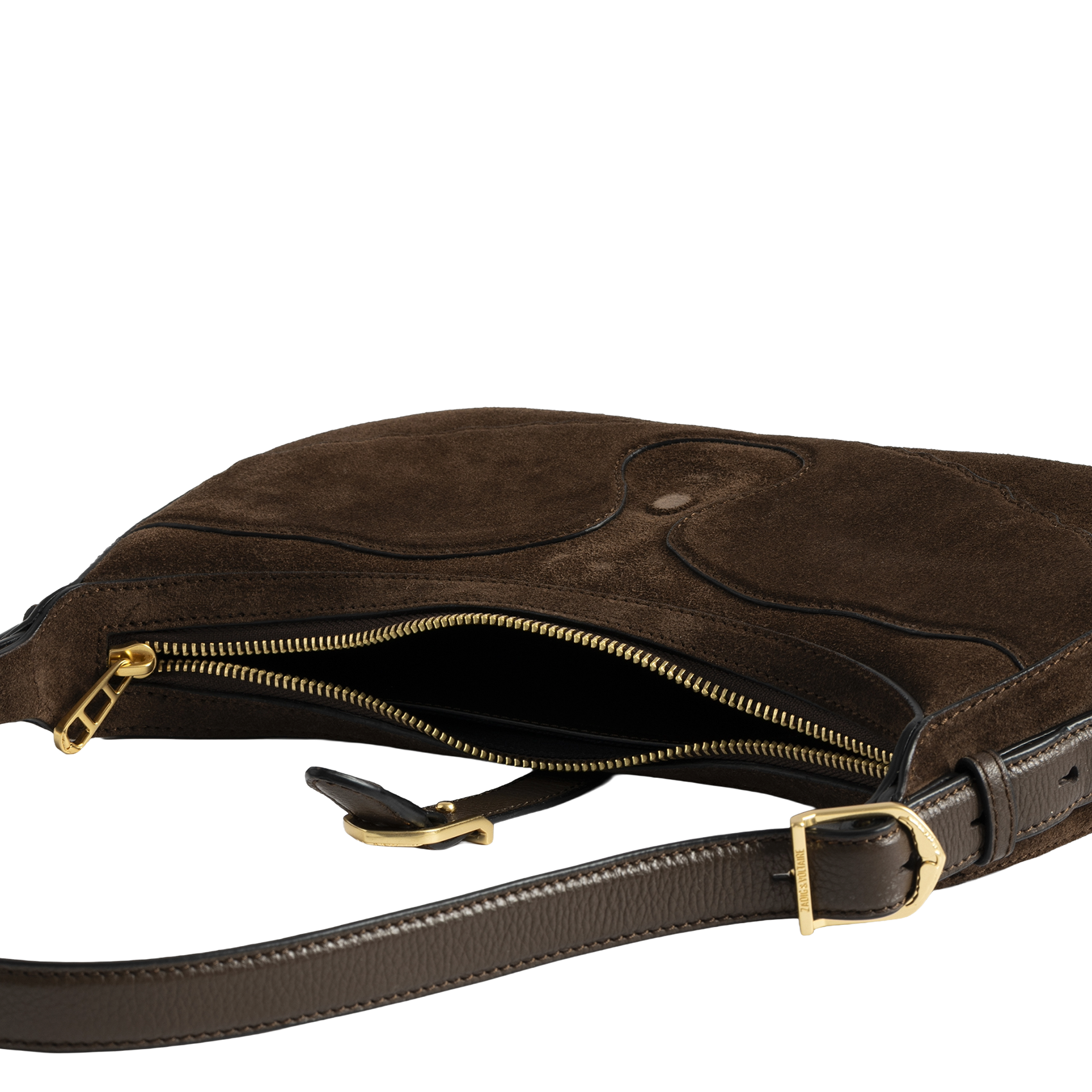 Schoudertas van suède leer ZADIG&VOLTAIRE Bruin