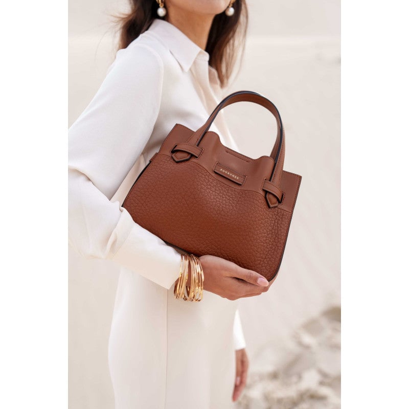 Handbag - cowhide leather POURCHET Brown