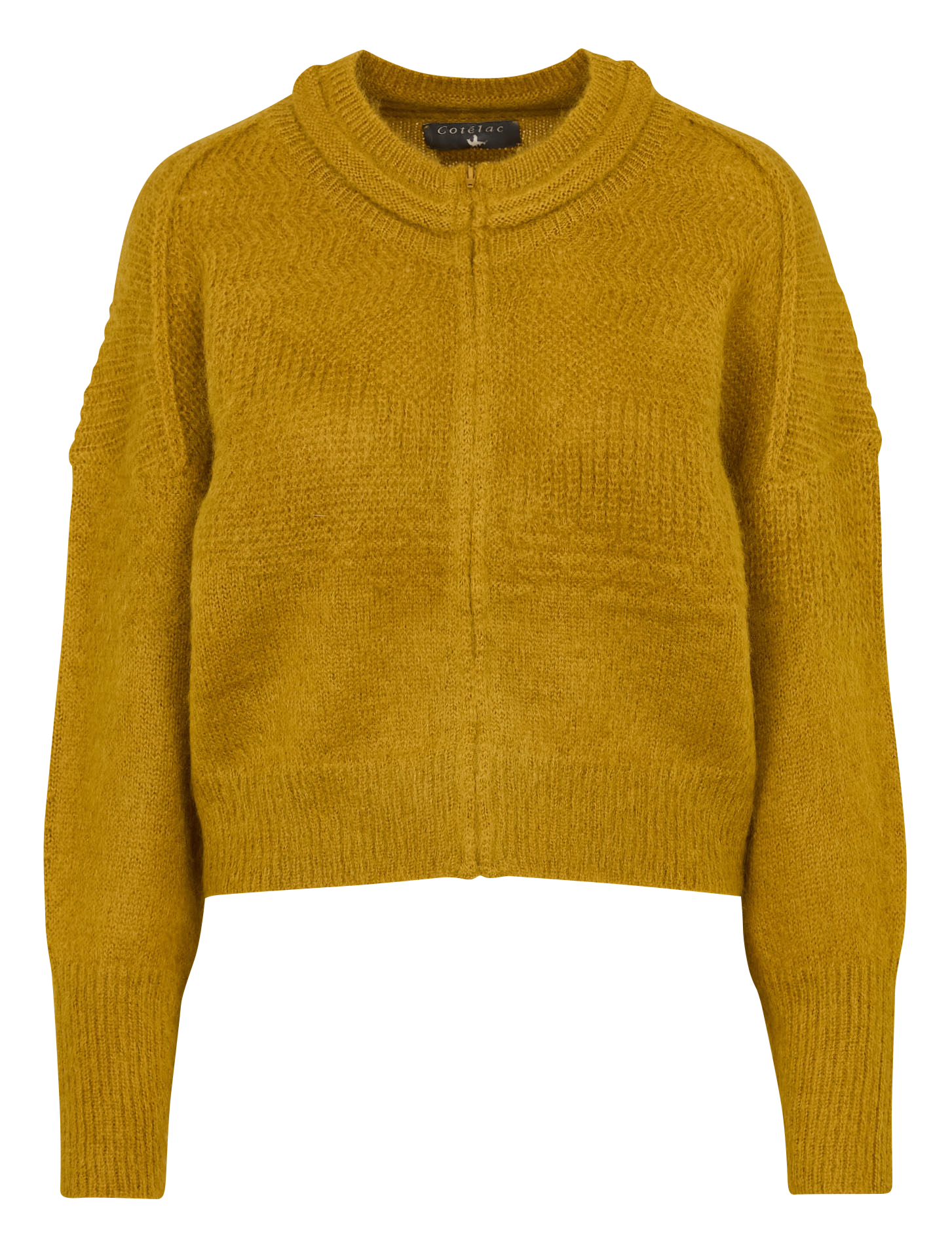 Cardigan oversize col montant en laine mélangée COTELAC Jaune