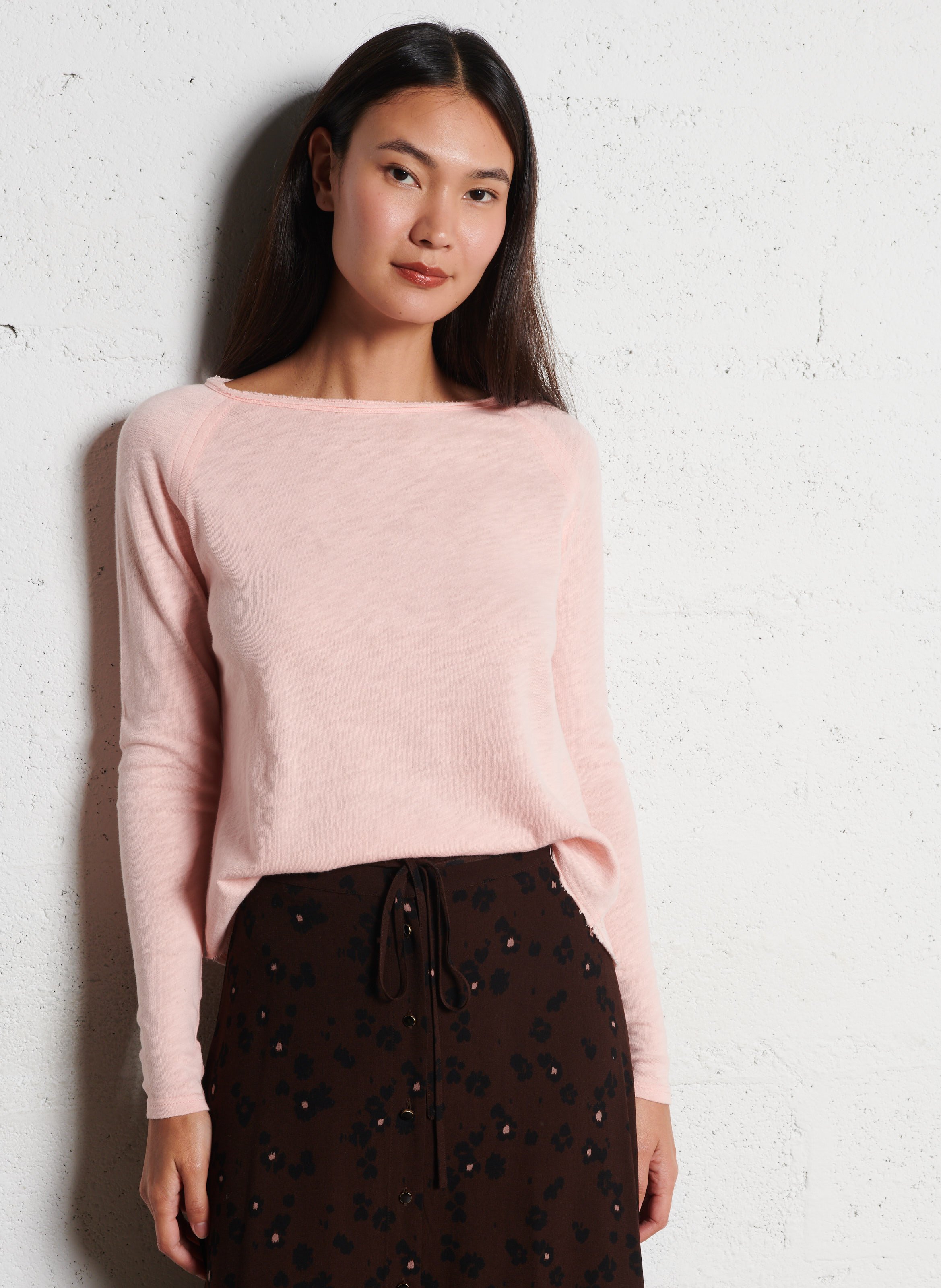 Tee-shirt droit col rond en coton AMERICAN VINTAGE