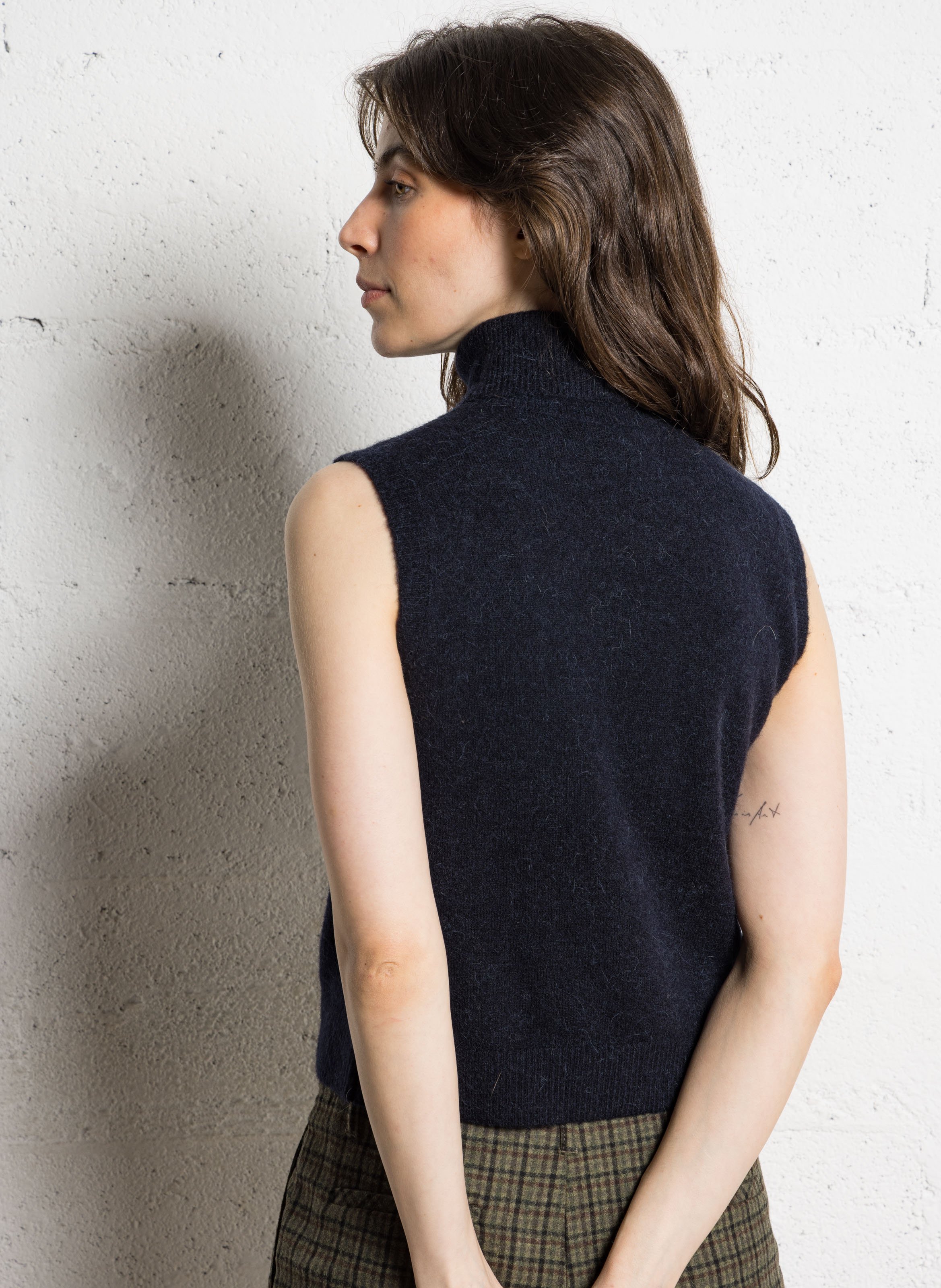 Straight wool-blend polo neck sweater PETITE MENDIGOTE Blue