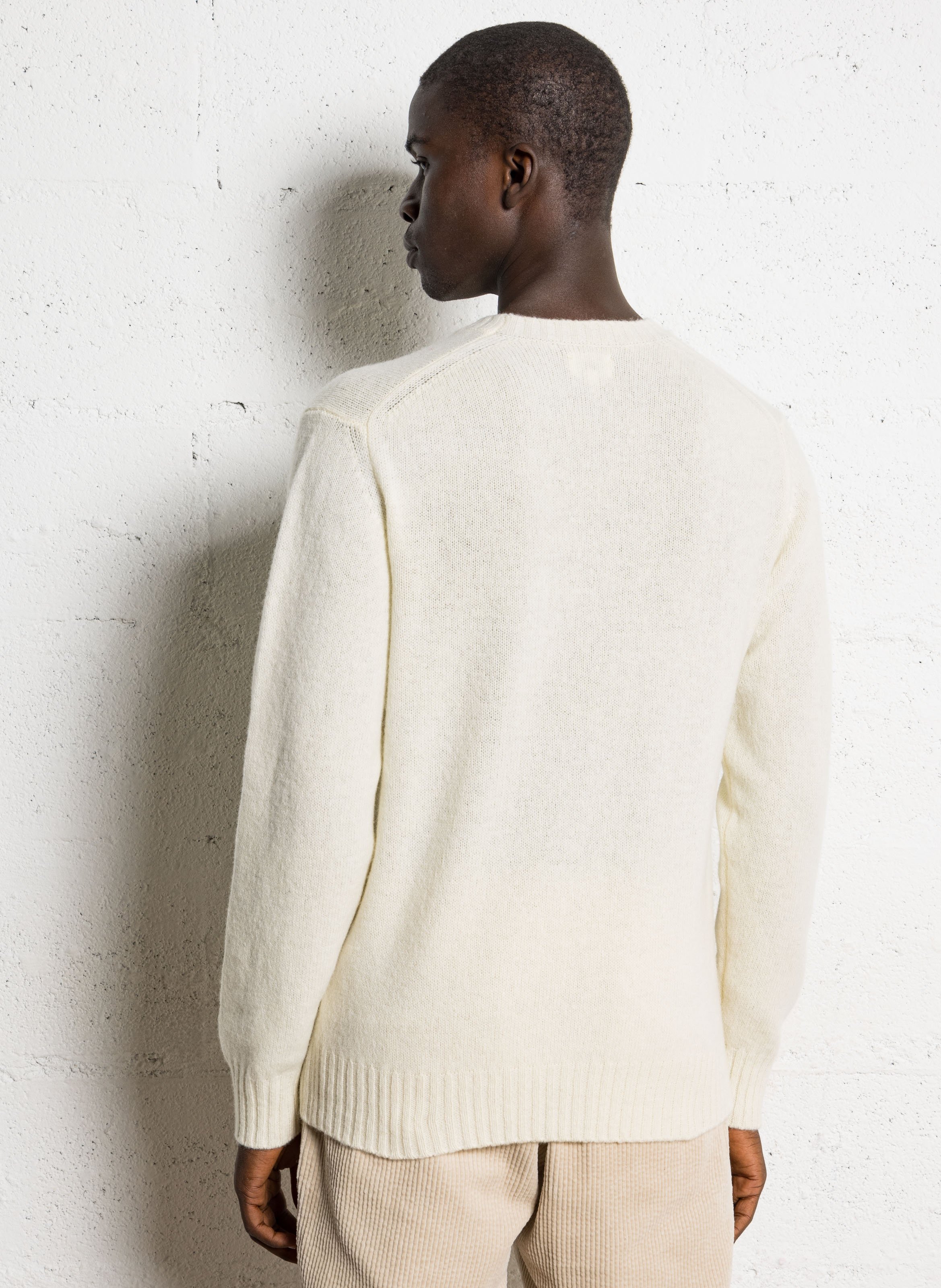 Pull droit col rond en laine HARTFORD Blanc