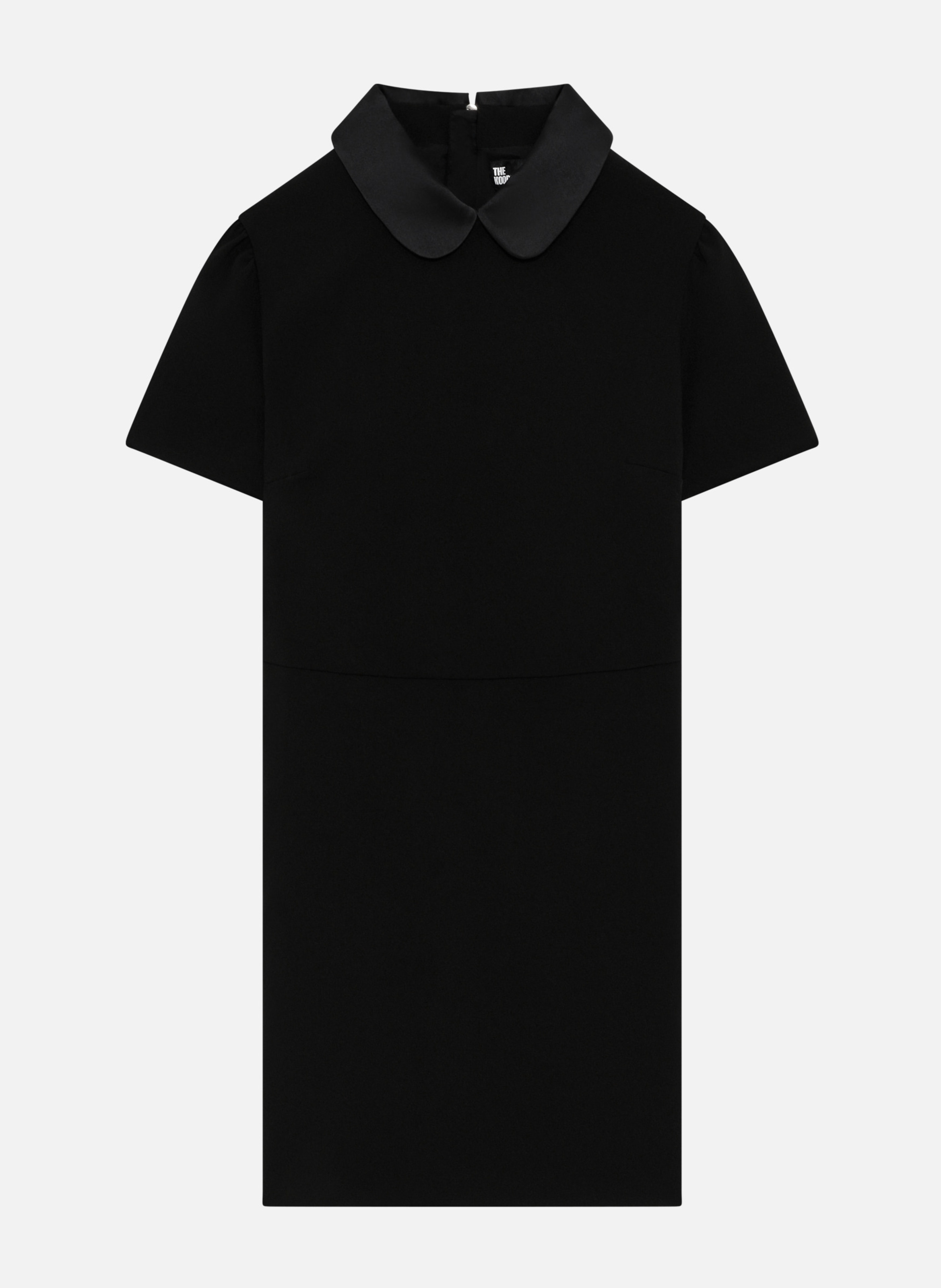 Short dress with Peter Pan collar in satin THE KOOPLES Black