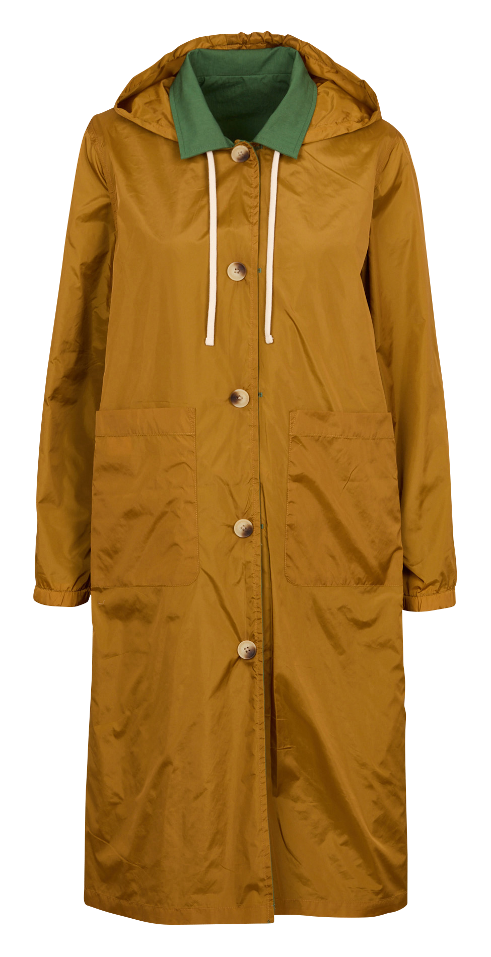 Trenchcoat met capuchon - katoenblend NICE THINGS Kaki