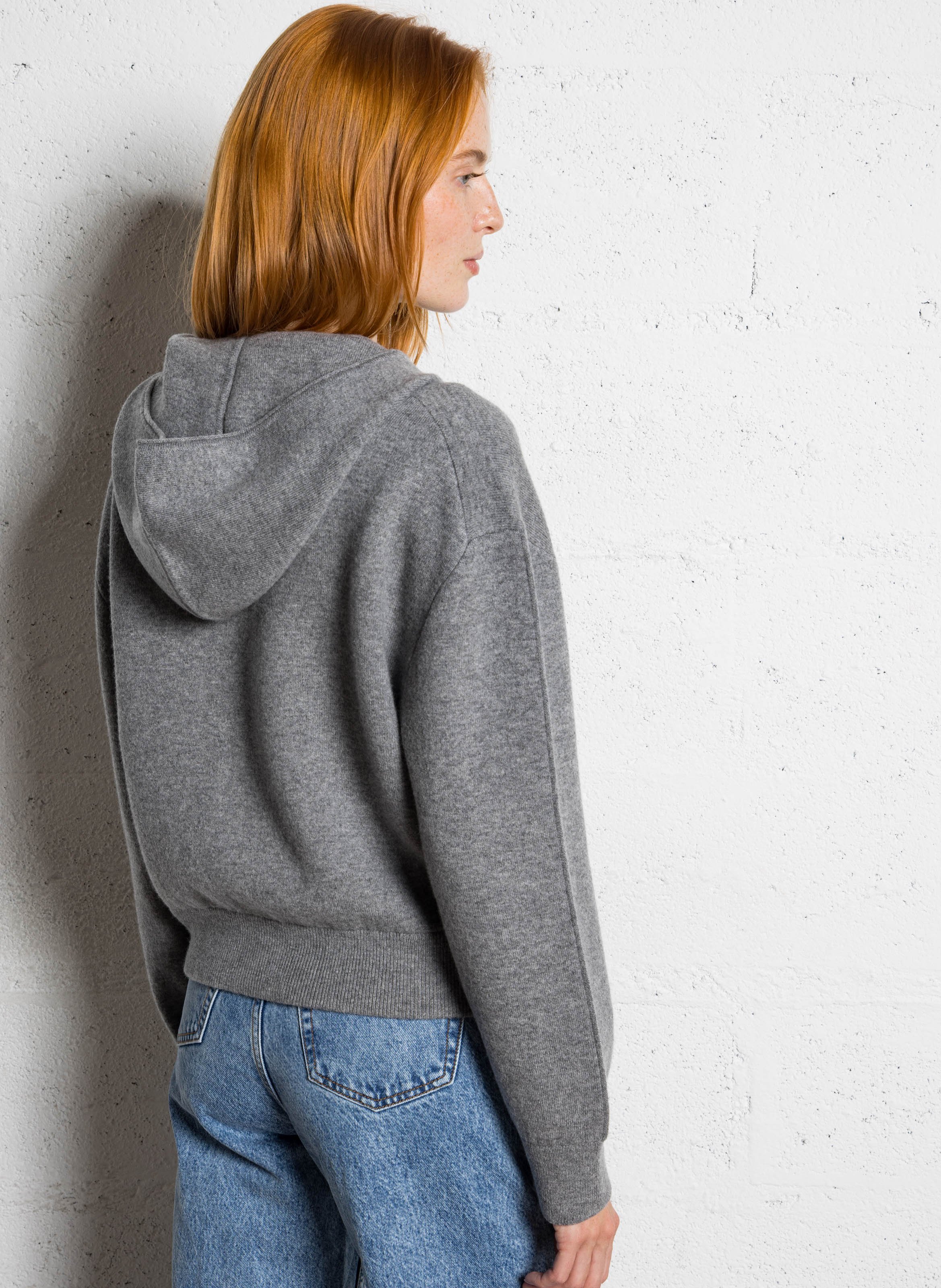 Oversize Kapuzenpullover aus Wolle und Kaschmir MARGAUX LONNBERG Silber
