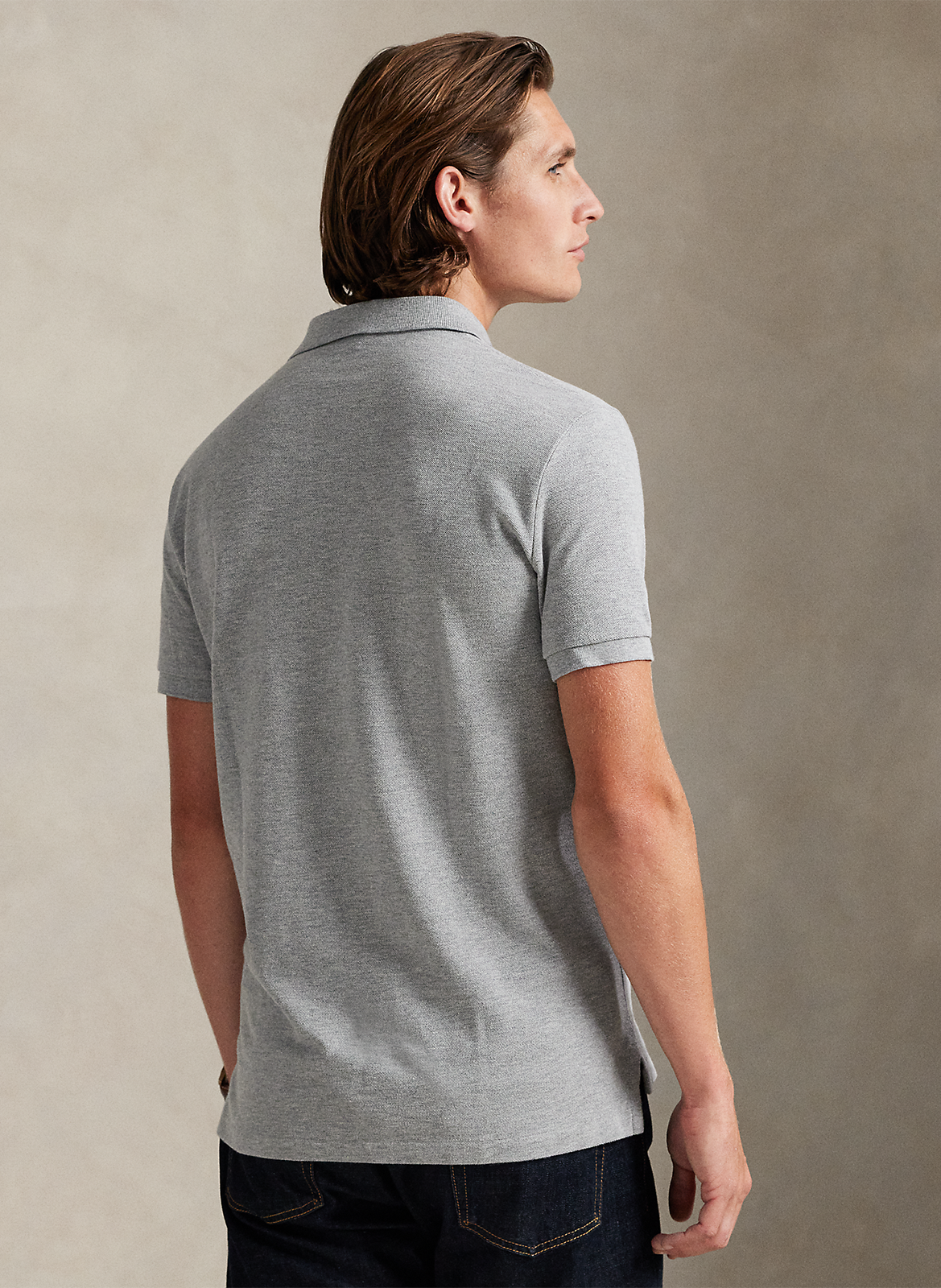 Baumwoll-Poloshirt - tailliert, kurzärmlig POLO RALPH LAUREN Grau