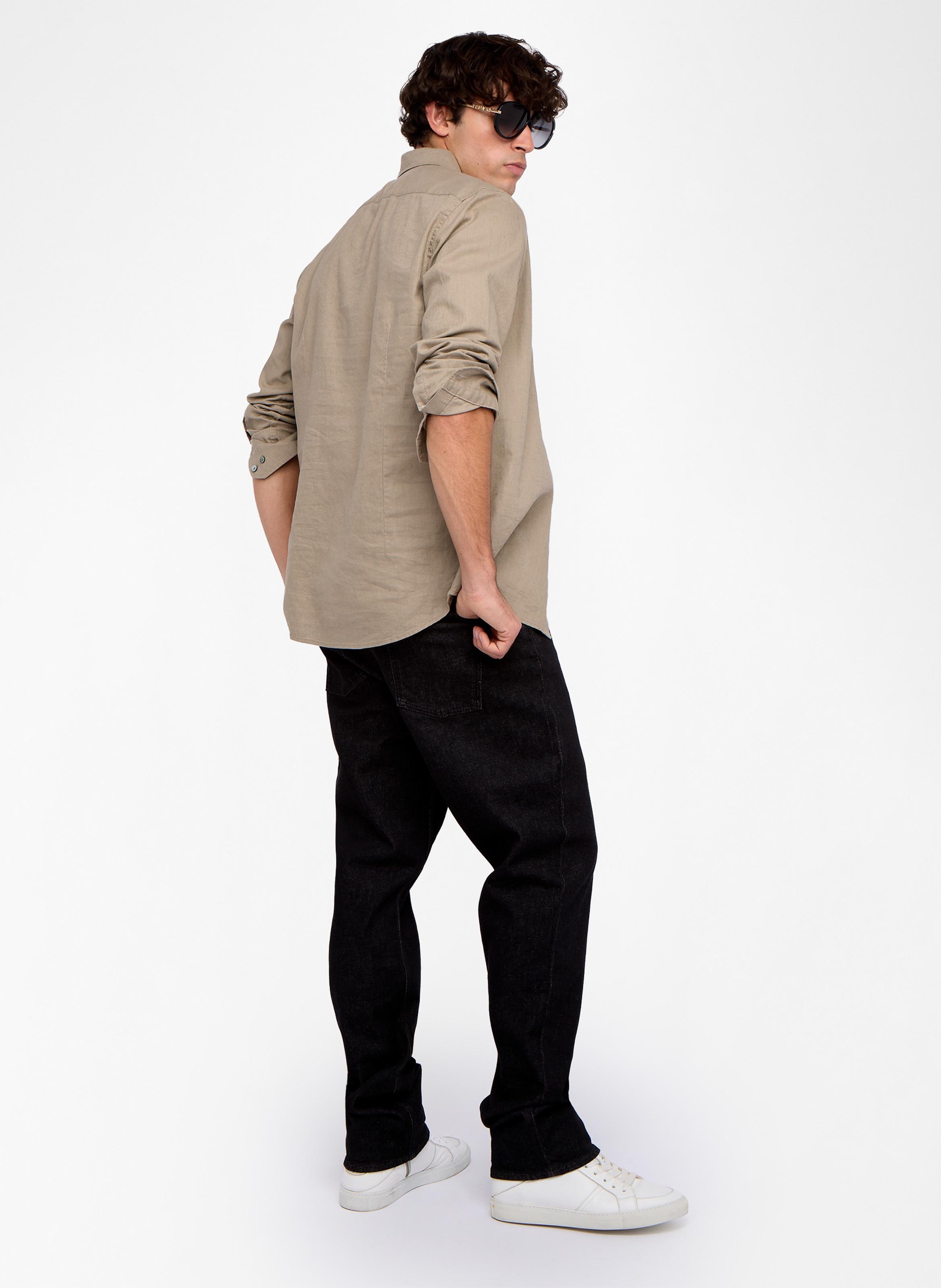 Gerade Linen-Mischung Hemd mit Knopfleiste ZADIG&VOLTAIRE Beige