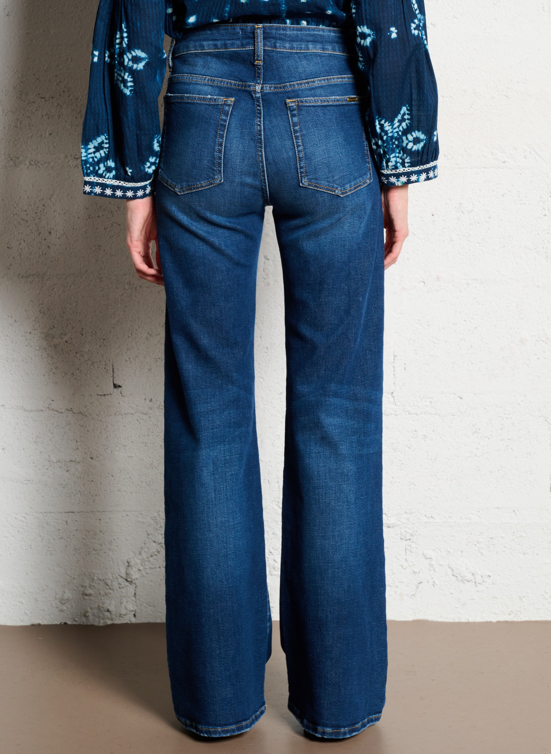 Flared jeans - katoenblend ACQUAVERDE Blauw