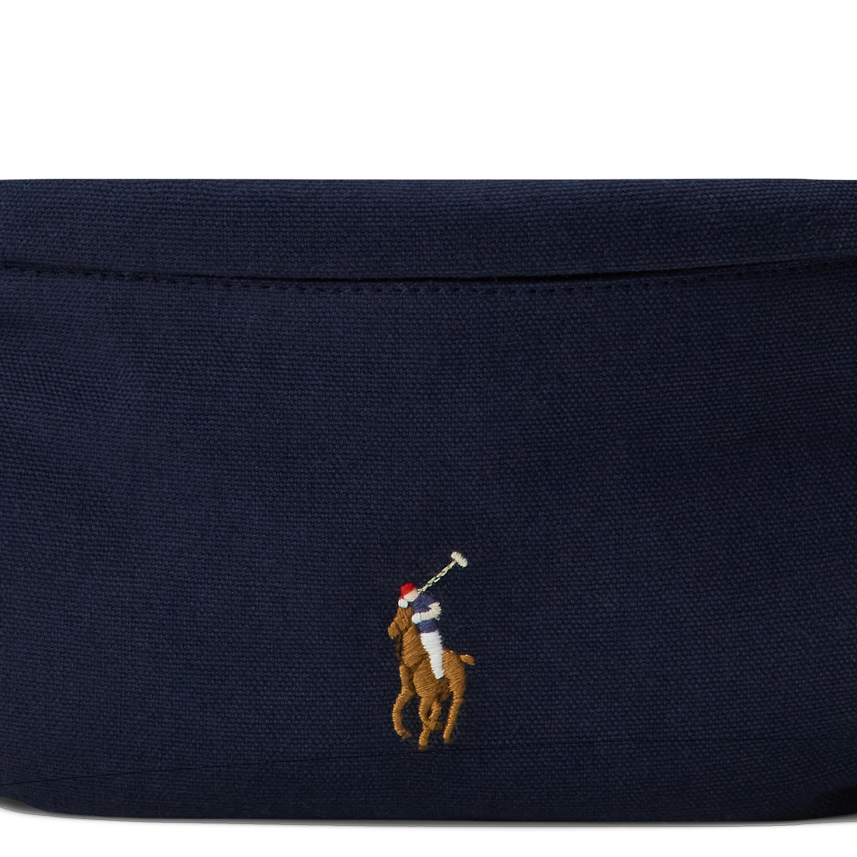 Sac banane unie à logo brodé en coton Bleu