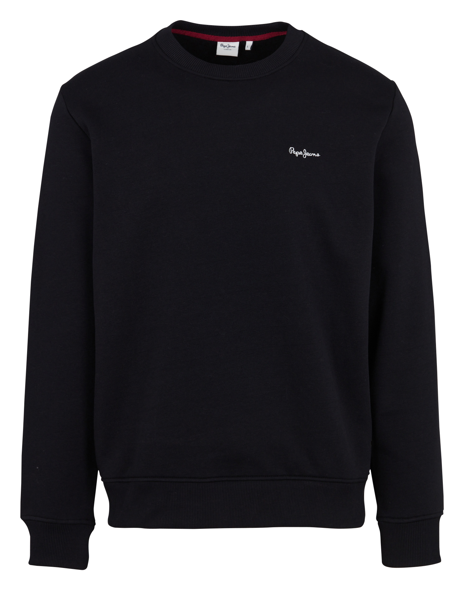 Sweat droit col rond brodé en coton mélangé PEPE JEANS Noir