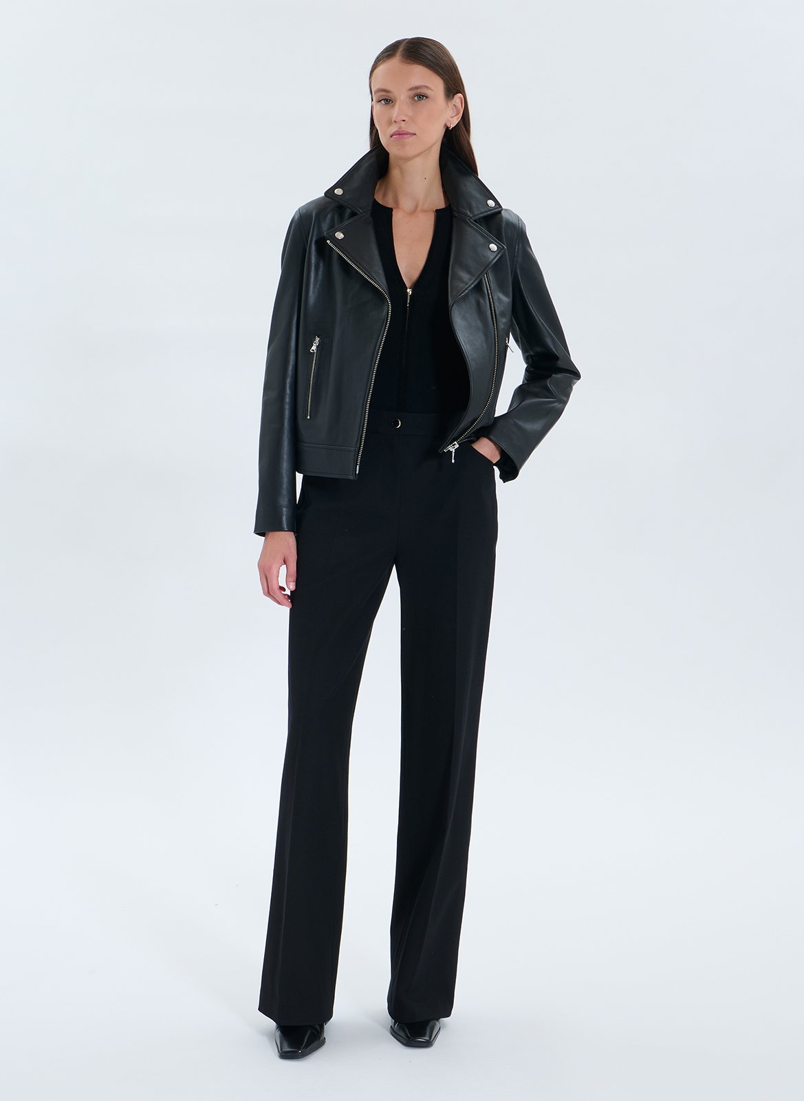 Azawood high-waisted wide-leg trousers ZAPA Black