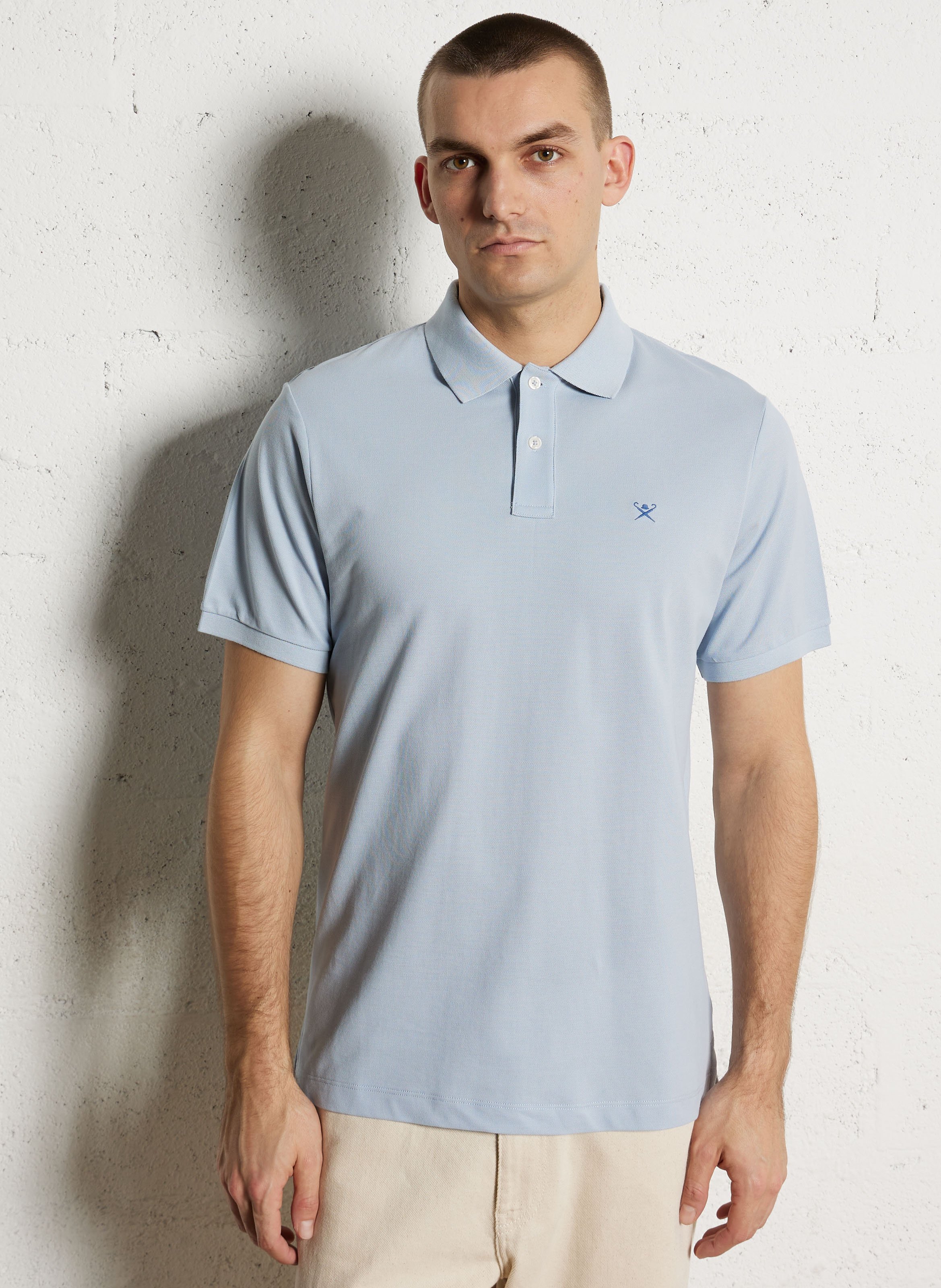 Polo droit manches courtes uni à logo HACKETT