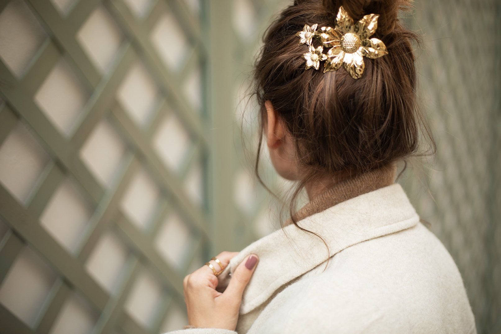 HESPÉRIS - fine gold-plated flower hair slide Golden