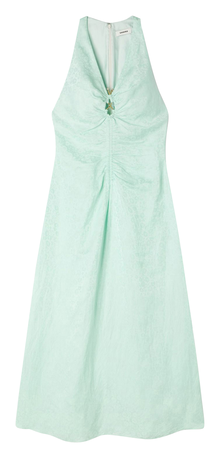 Robe longue col V imprimée SANDRO Vert