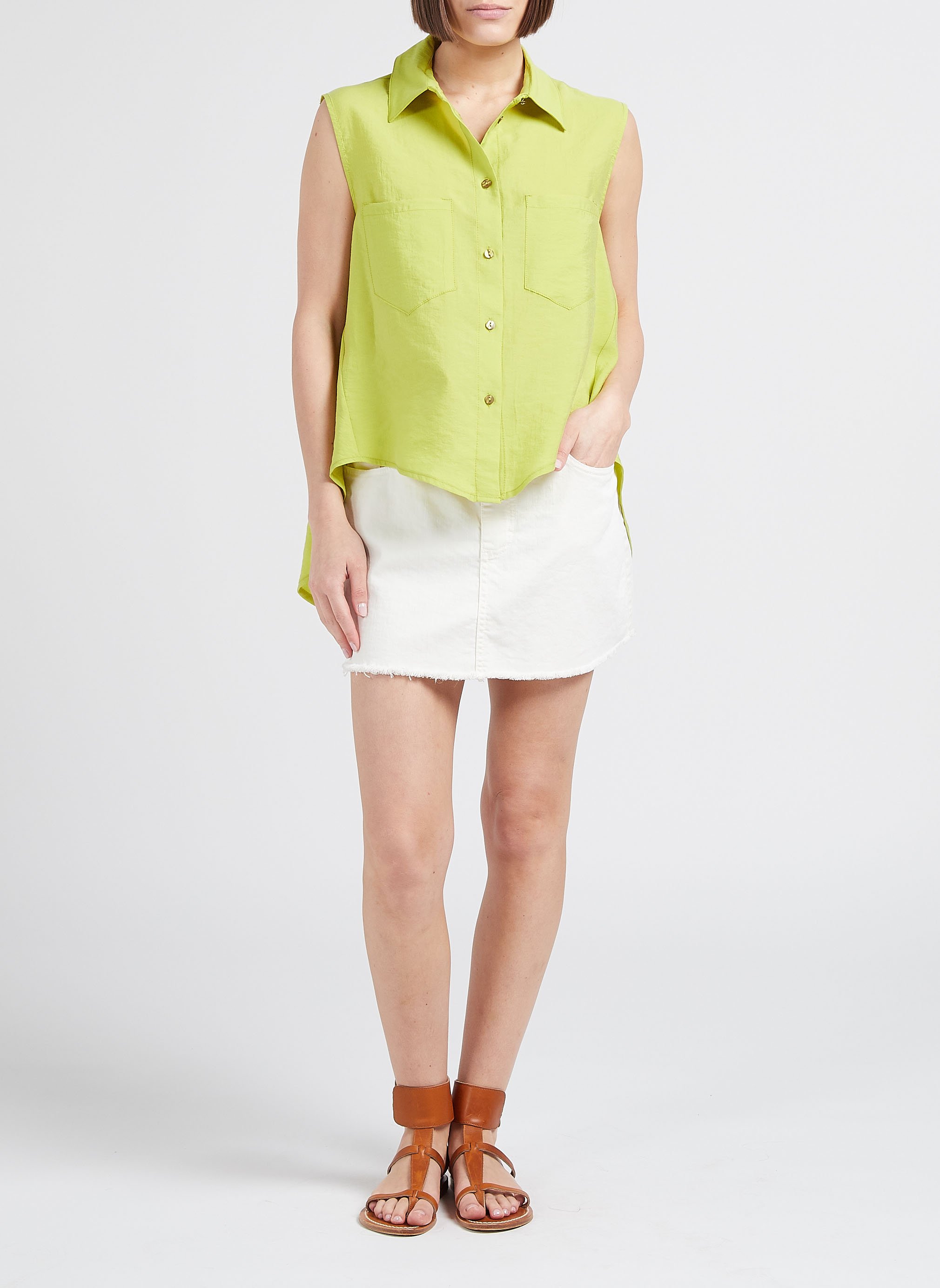 Jupe courte évasée PLEASE Blanc