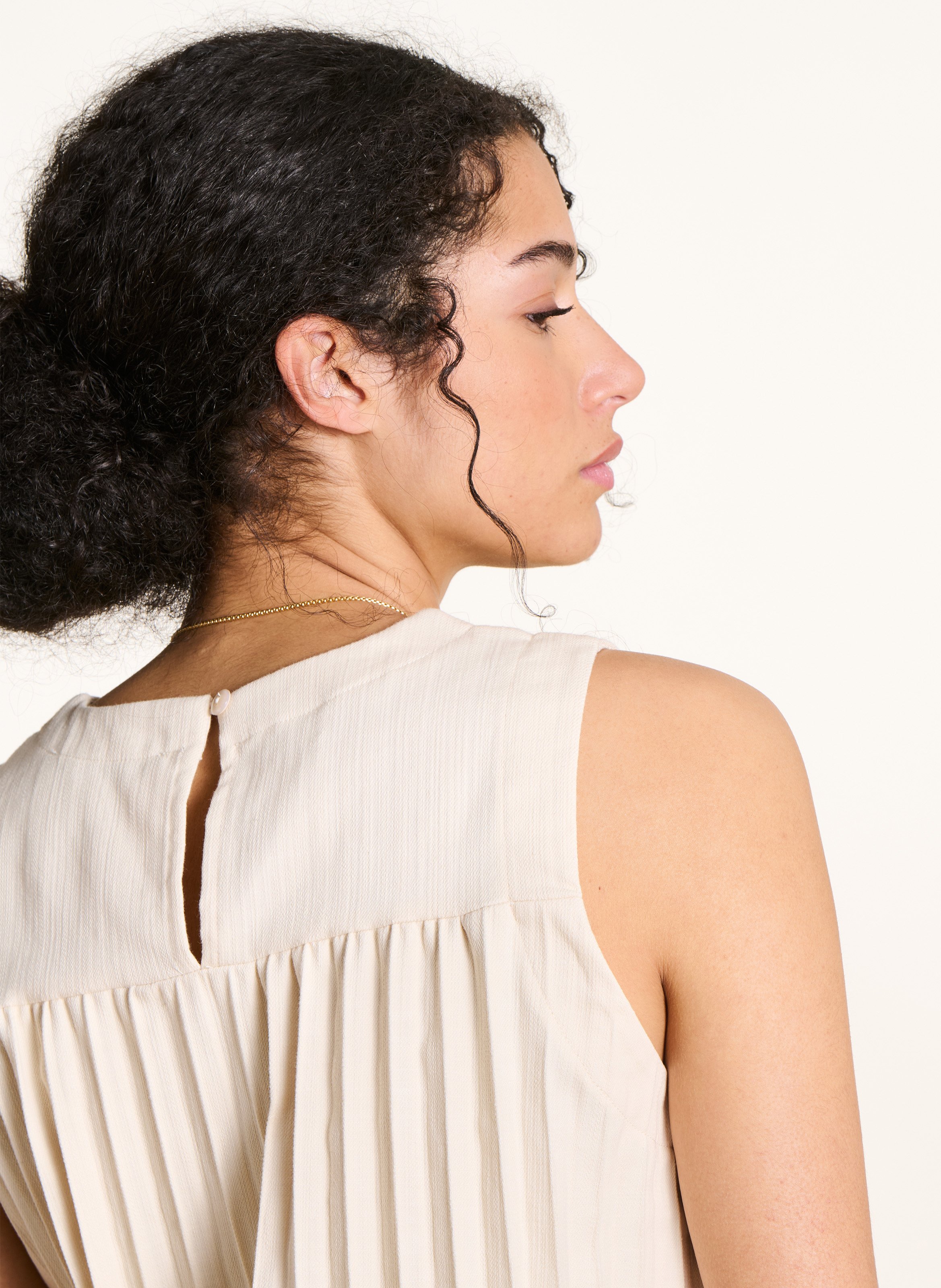 Top met ronde hals - katoenblend LA FEE MARABOUTEE Wit