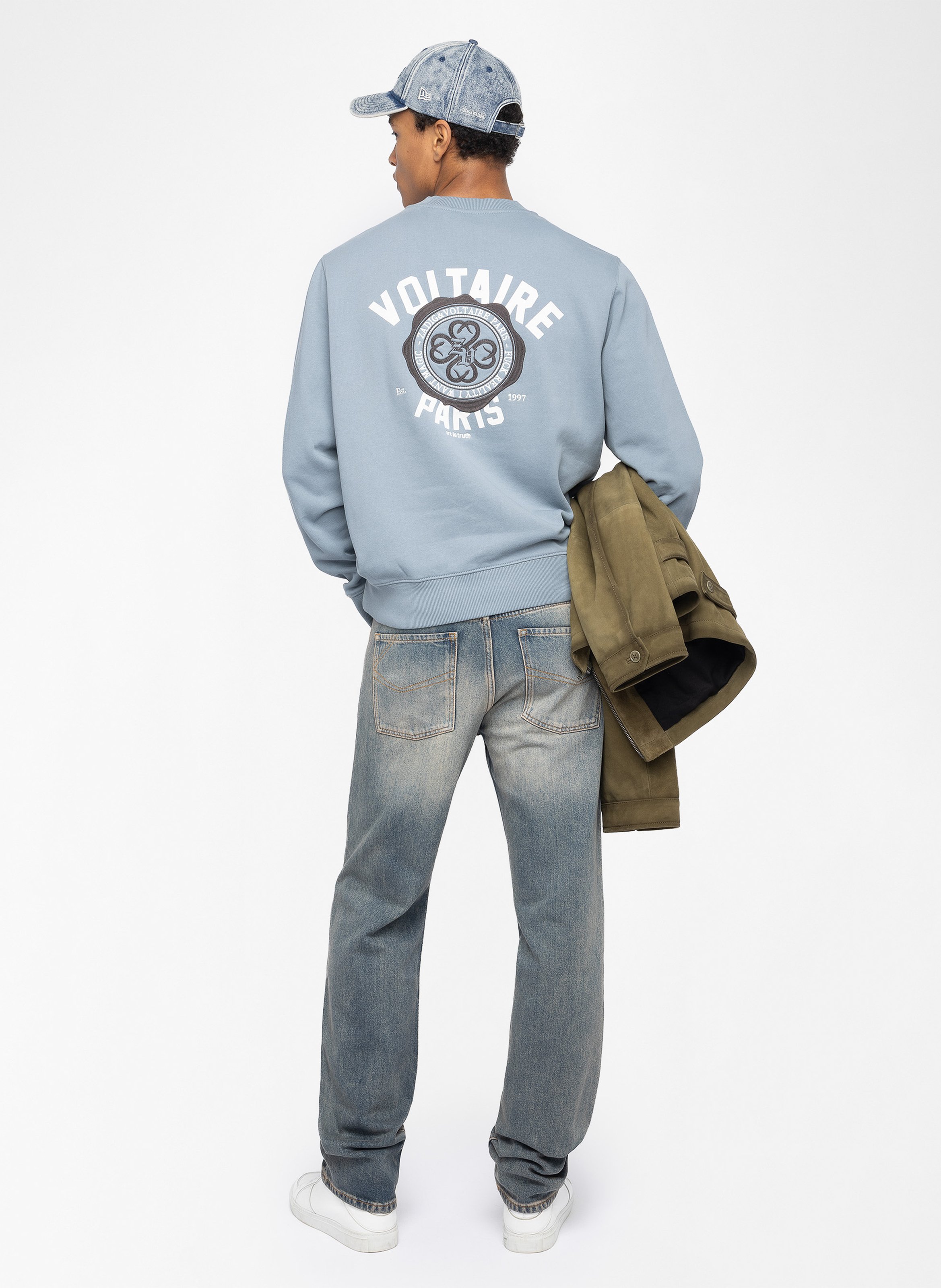 Straight-cut cotton round-neck sweater ZADIG&VOLTAIRE Blue