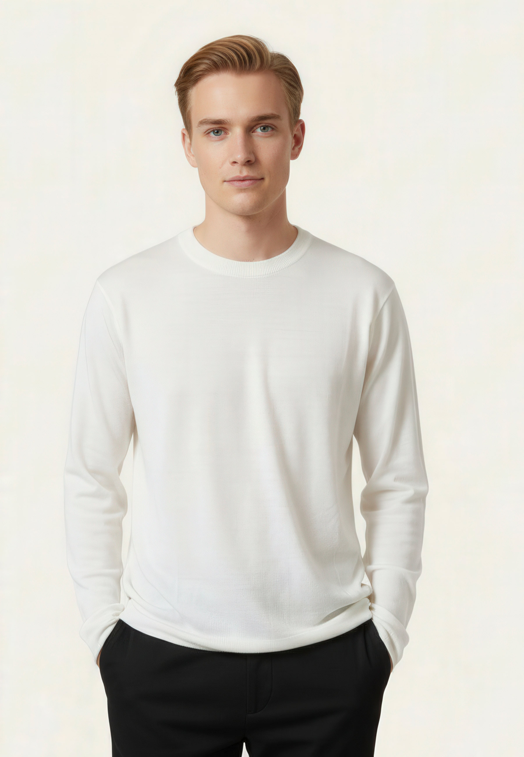 Round-neck wool and silk sweater MAISON MONTAGUT