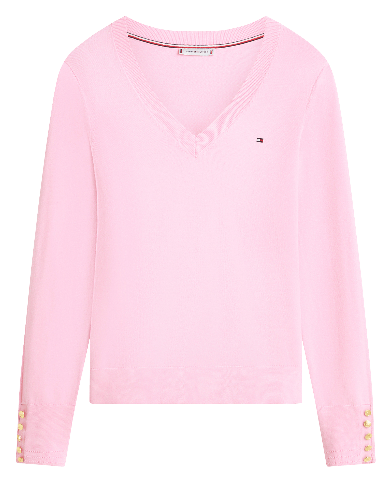 Rechte trui van biologisch katoenmix TOMMY HILFIGER Roze