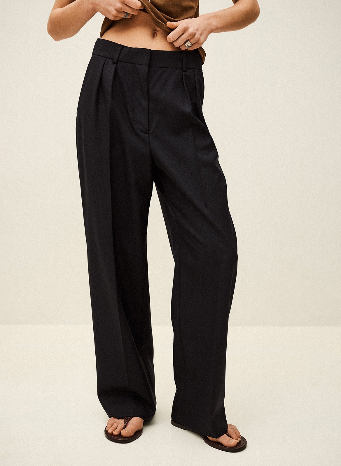 High-waisted wool carrot pants BA&SH Blue