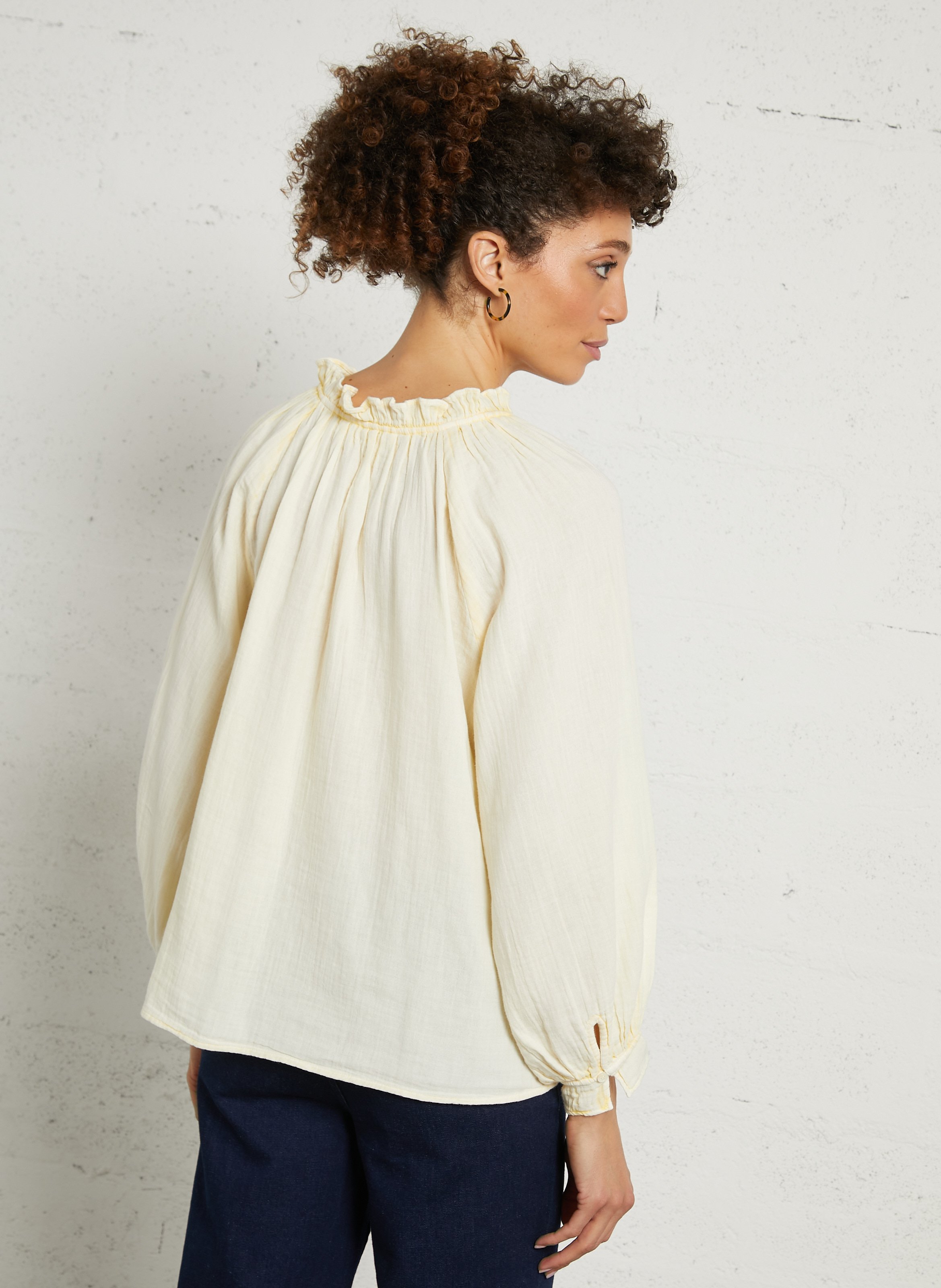 V-neck cotton blouse LA PETITE ETOILE Yellow