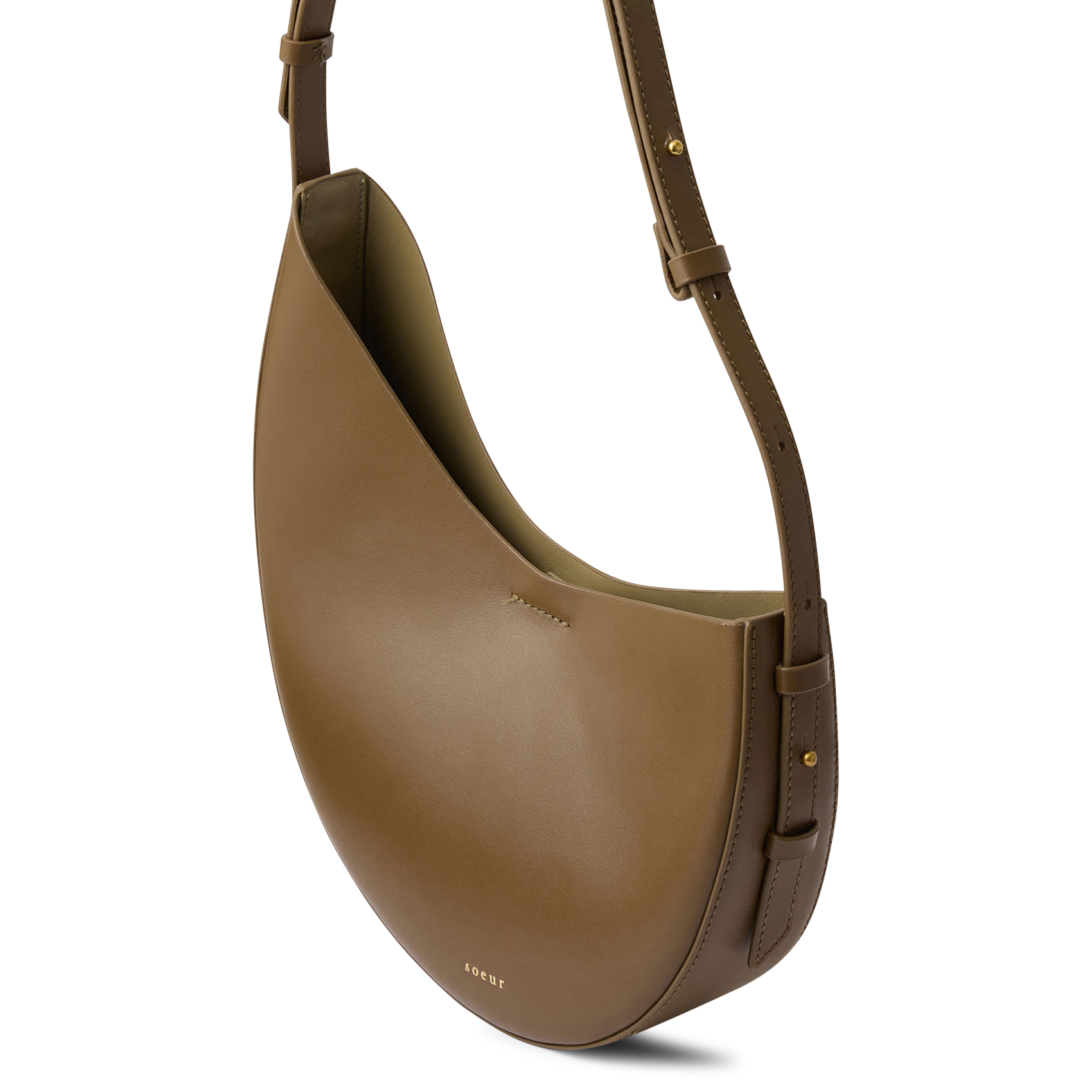 Sac porté épaule en cuir SOEUR Marron