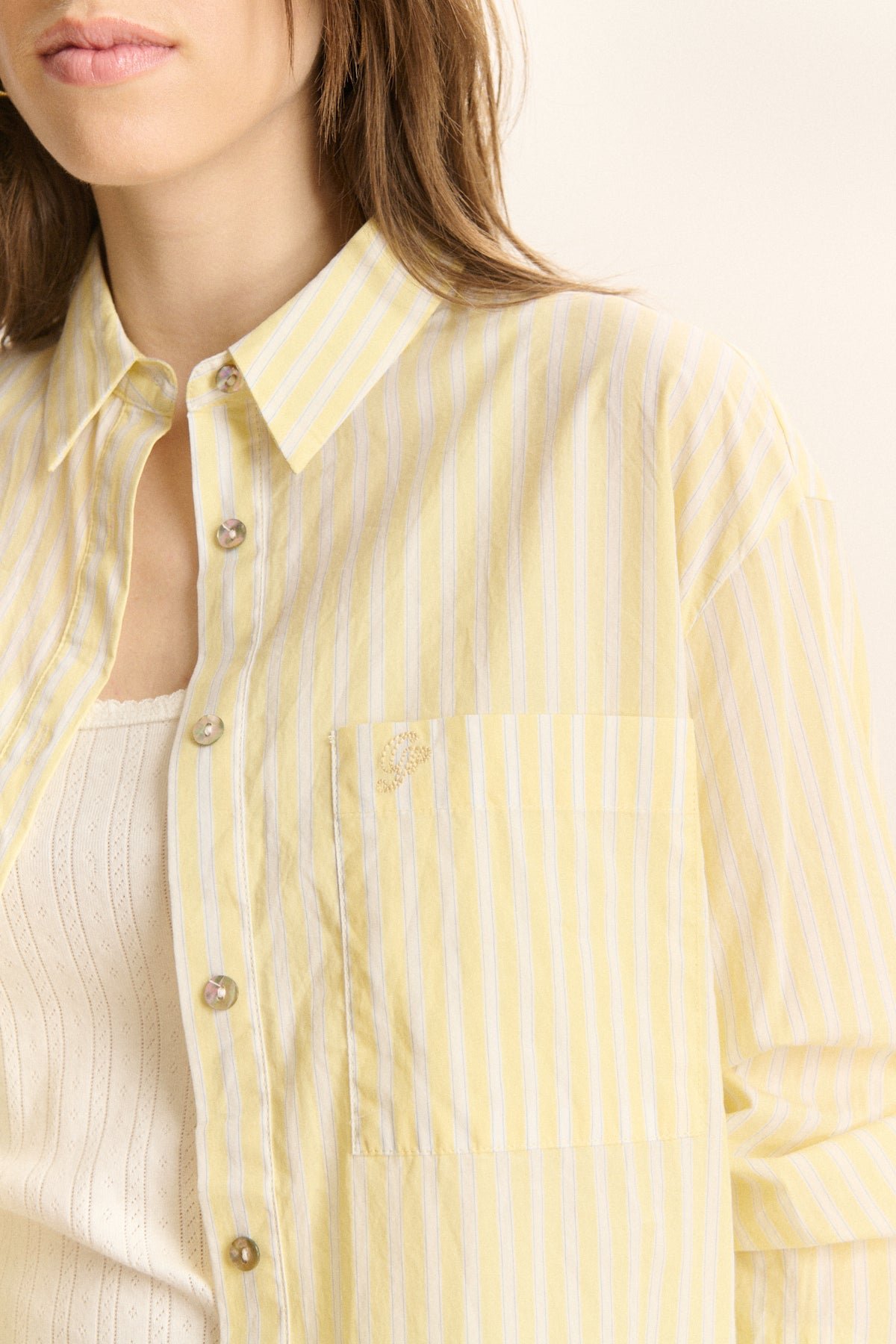 Striped long-sleeve shirt GARANCE PARIS Yellow