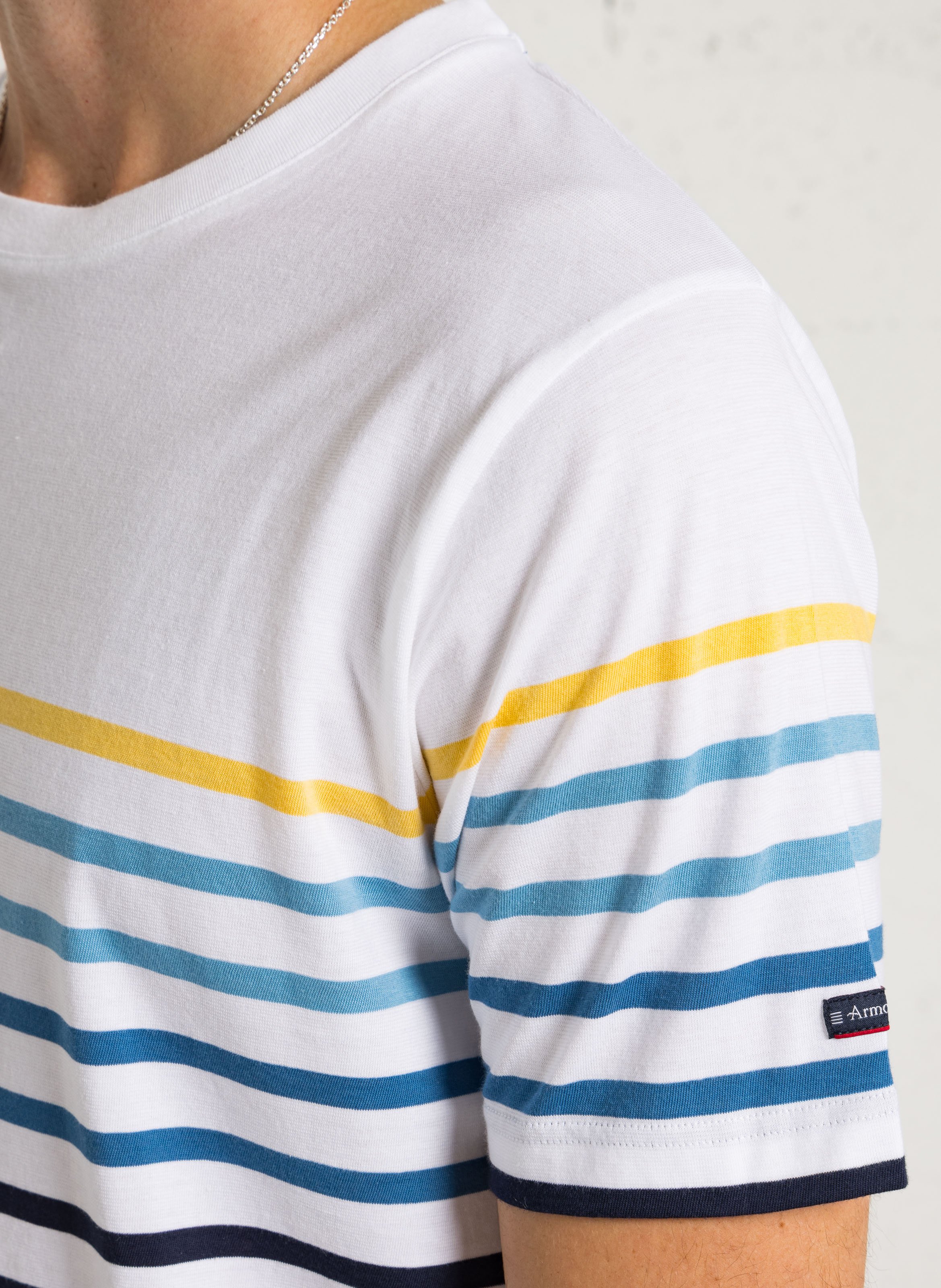 Tee-shirt droit col rond en coton ARMOR LUX Blanc