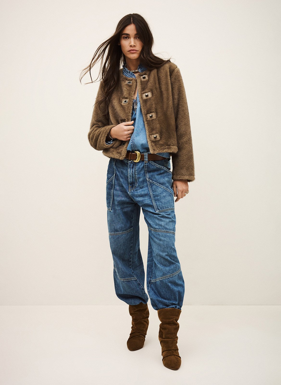 Round-neck coat BA&SH Brown